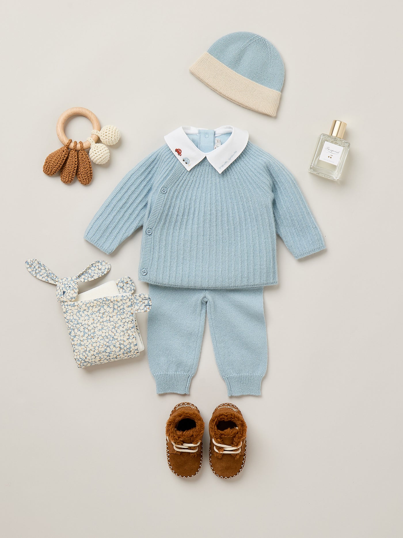 Newborn Winter 2026 Look - Blue cashmere set