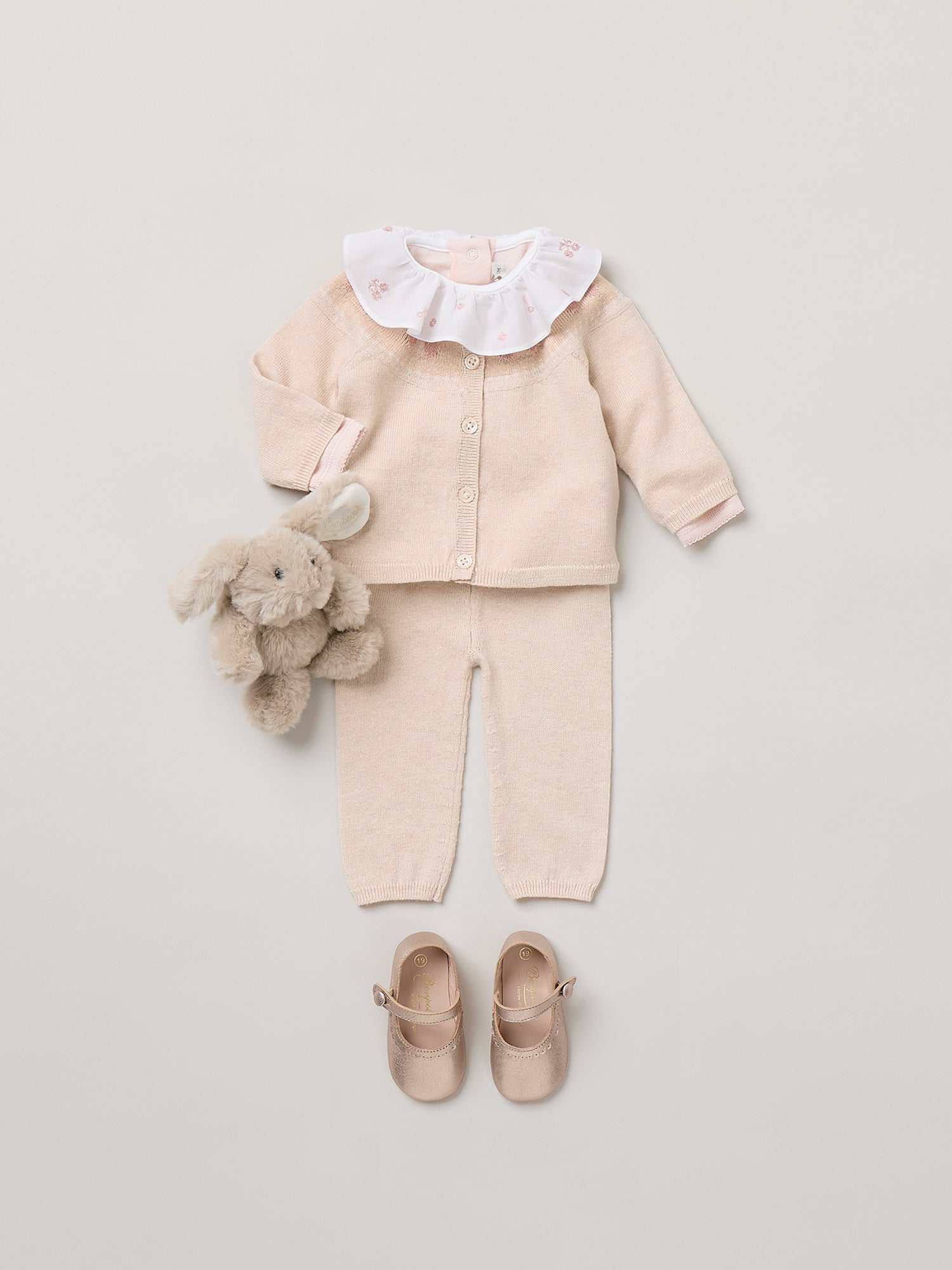 Jenny set with round collar and cherry jacquard • Bonpoint
