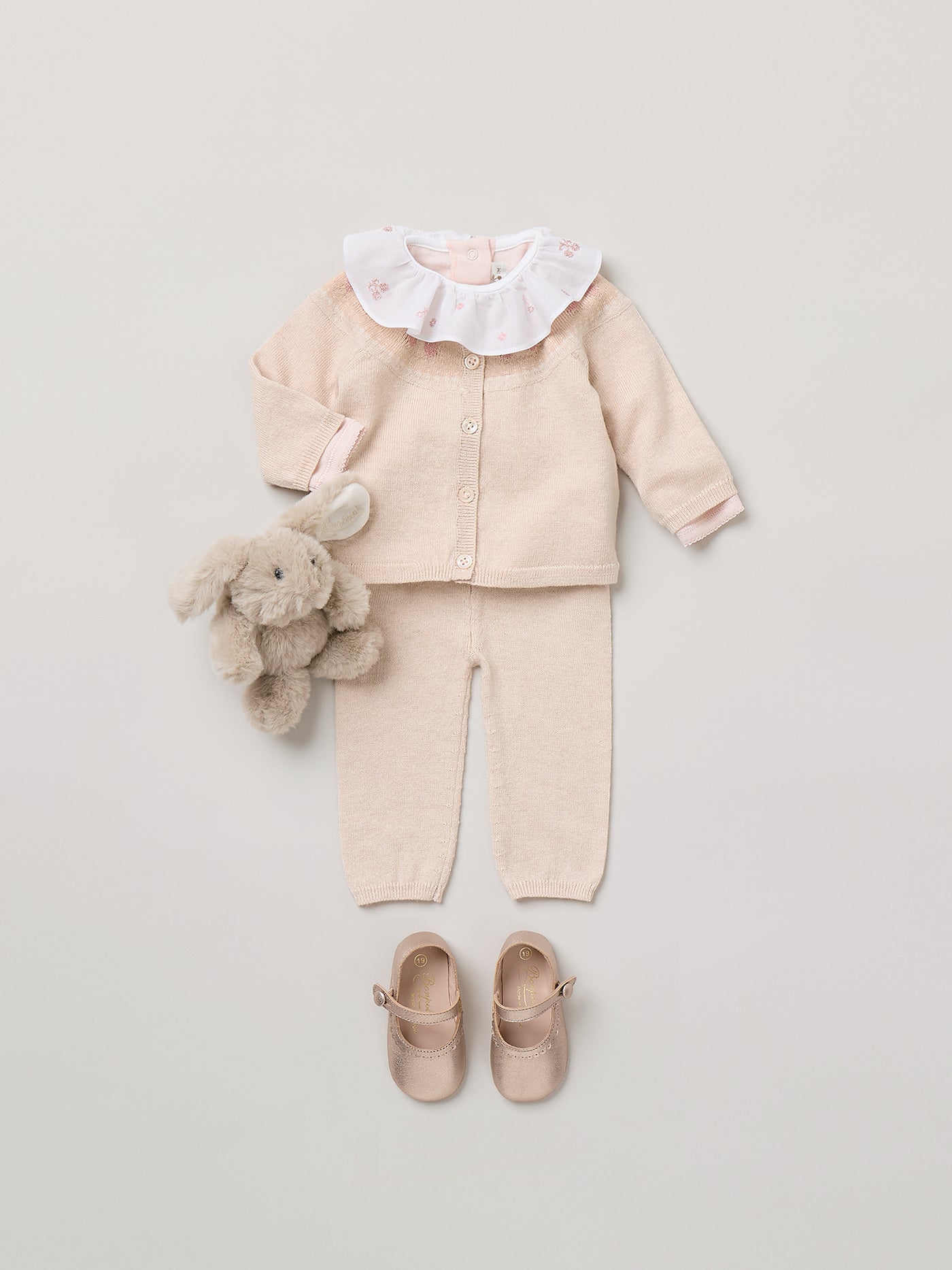 Jenny set with round collar and cherry jacquard