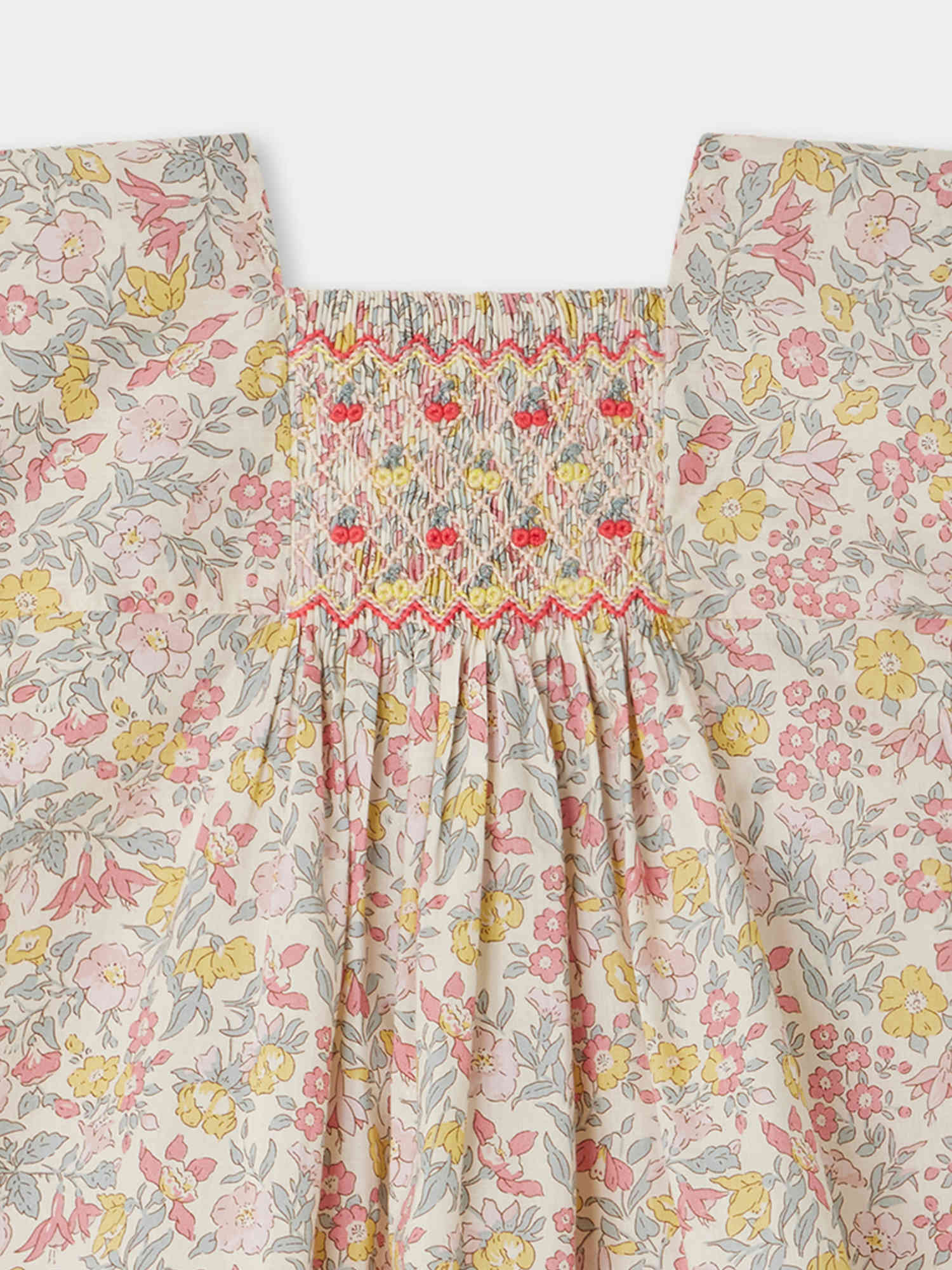 Bonpoint smocked shops floral cotton Dress