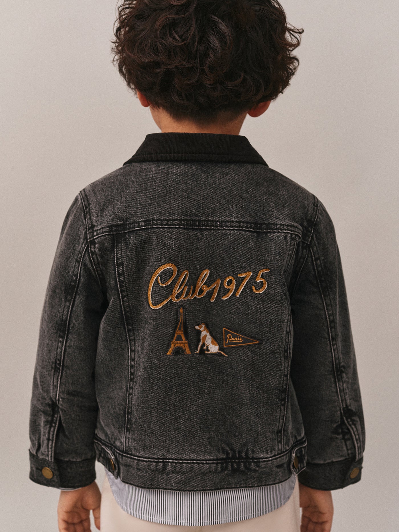 Eddis jacket with back embroidery in organic cotton