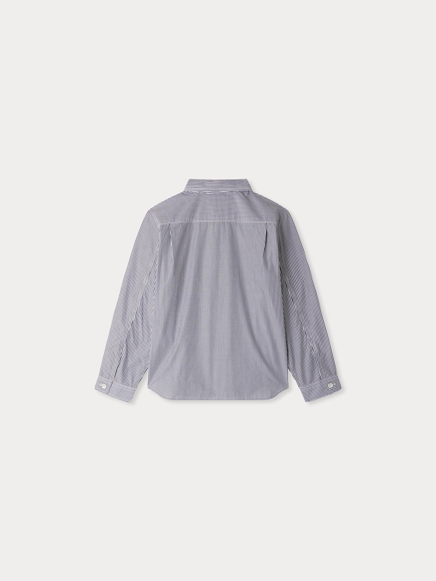 Striped Tangui shirt with pointed collar and chest embroidery