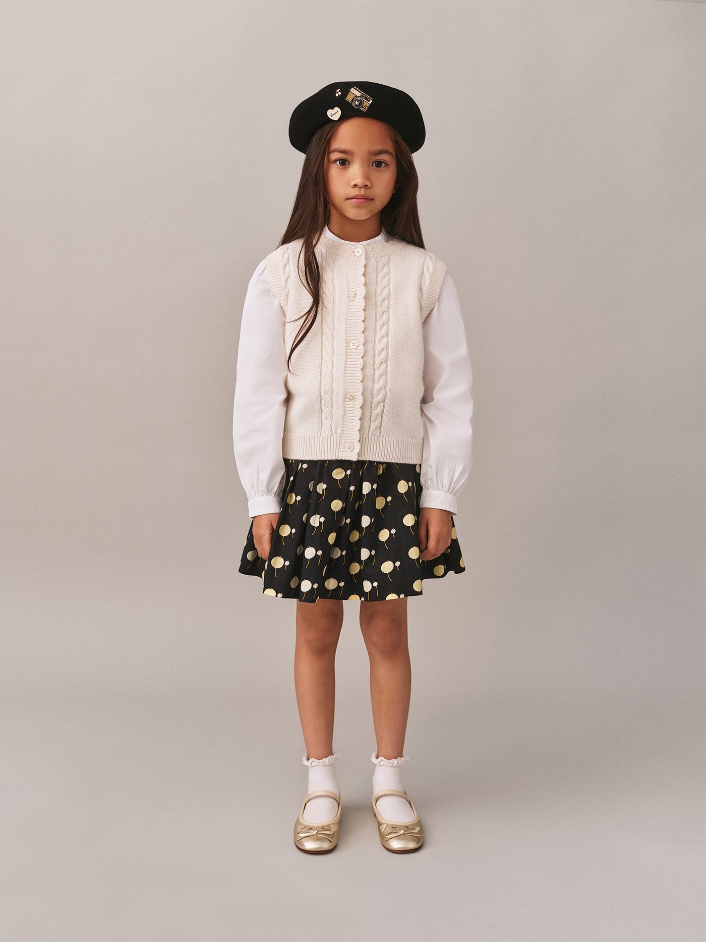 Suzon skirt with cherry print in organic cotton