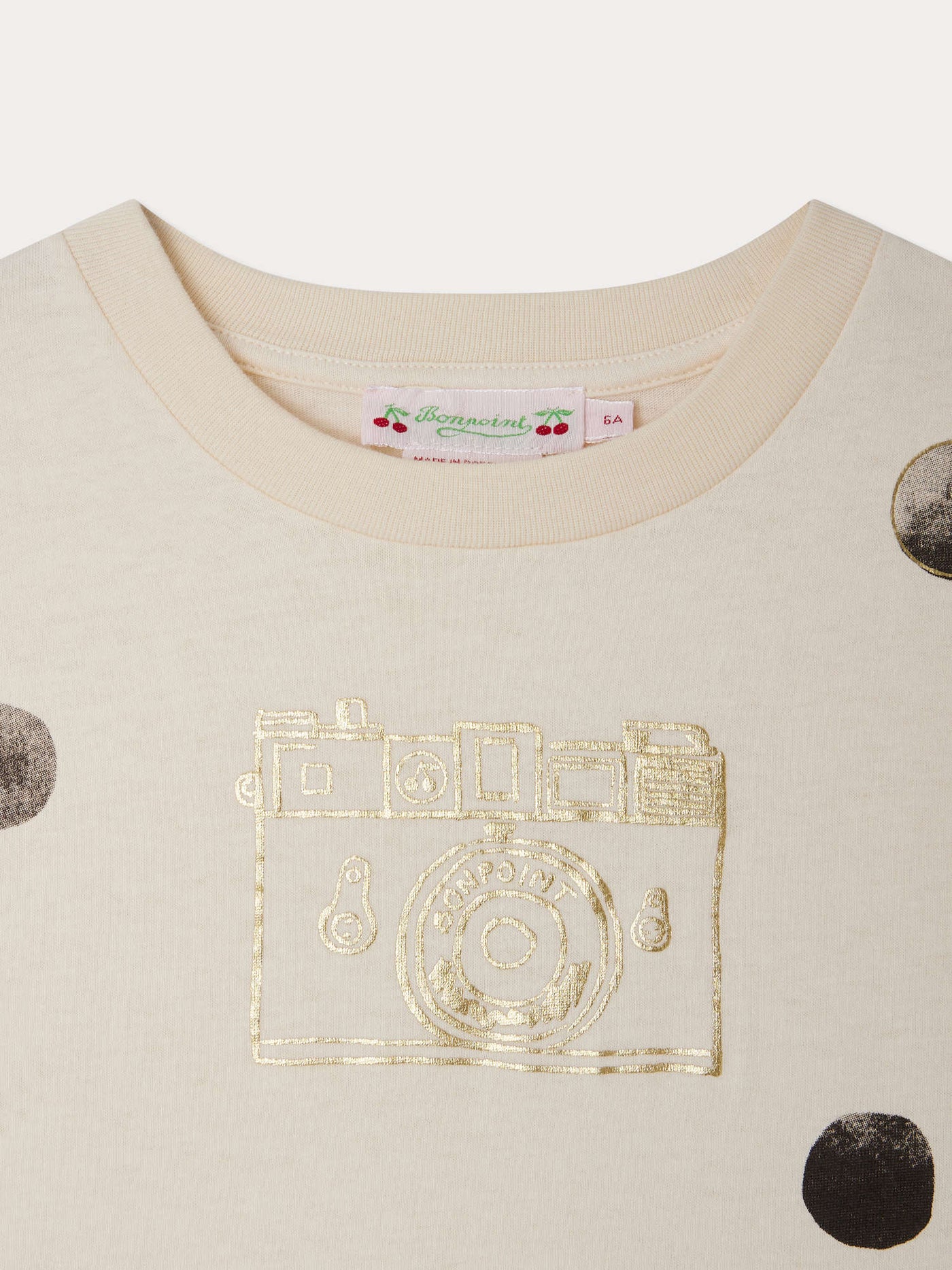 Thida T-Shirt with polka dot print in organic cotton