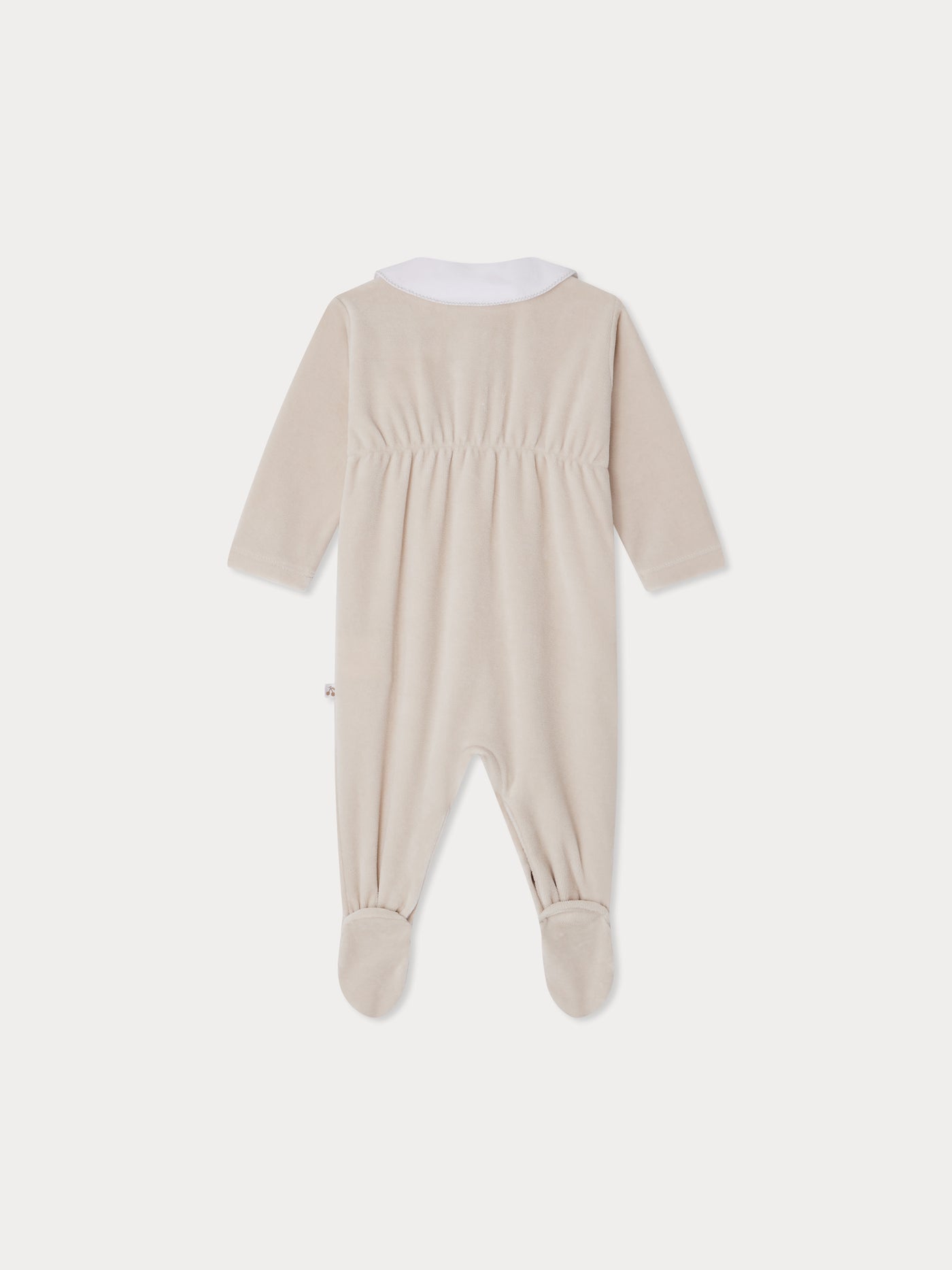 Tilouan velvet pajamas with rabbit embroidery collar in organic cotton