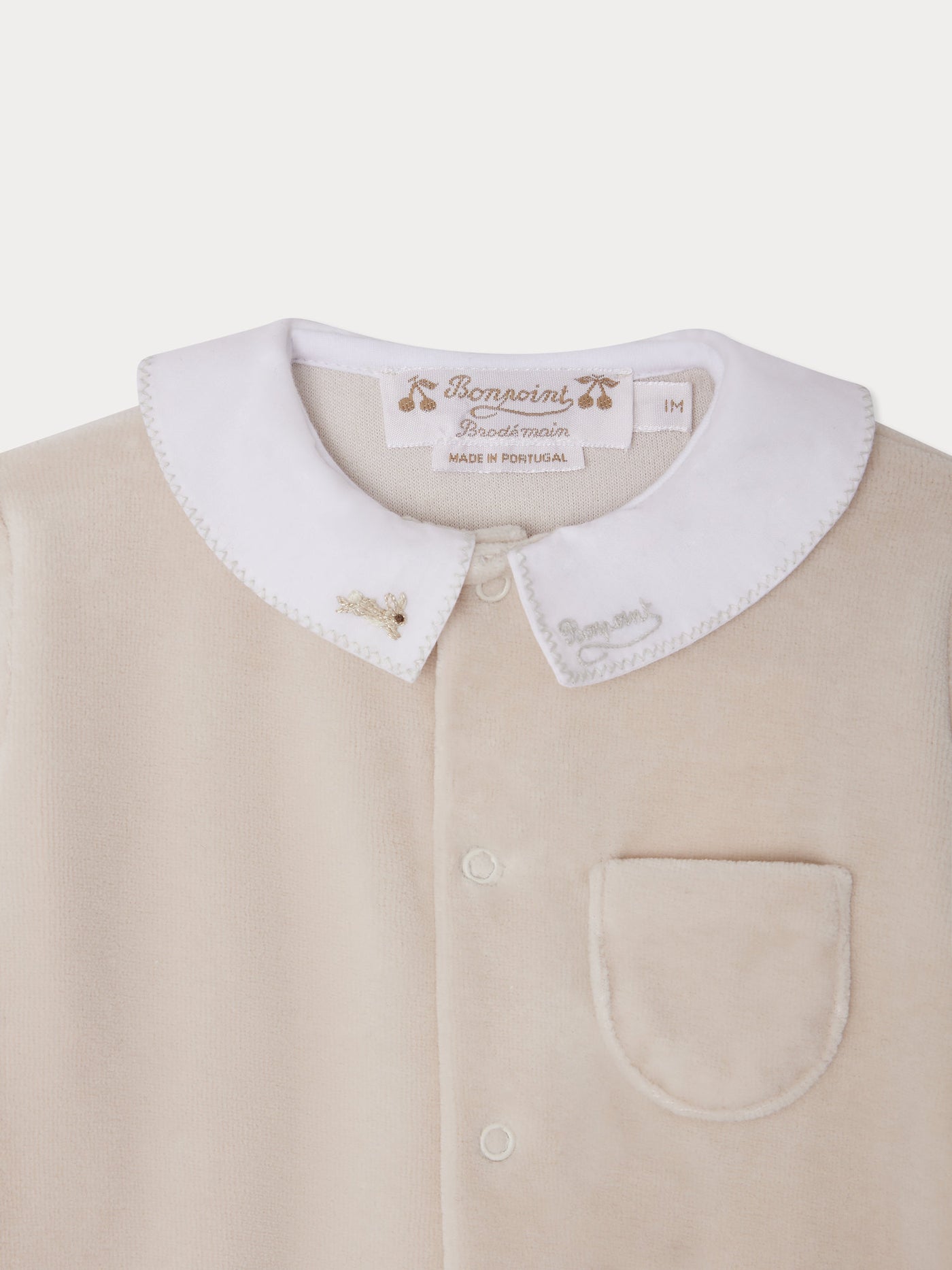 Tilouan Pajamas with embroidered bunny collar