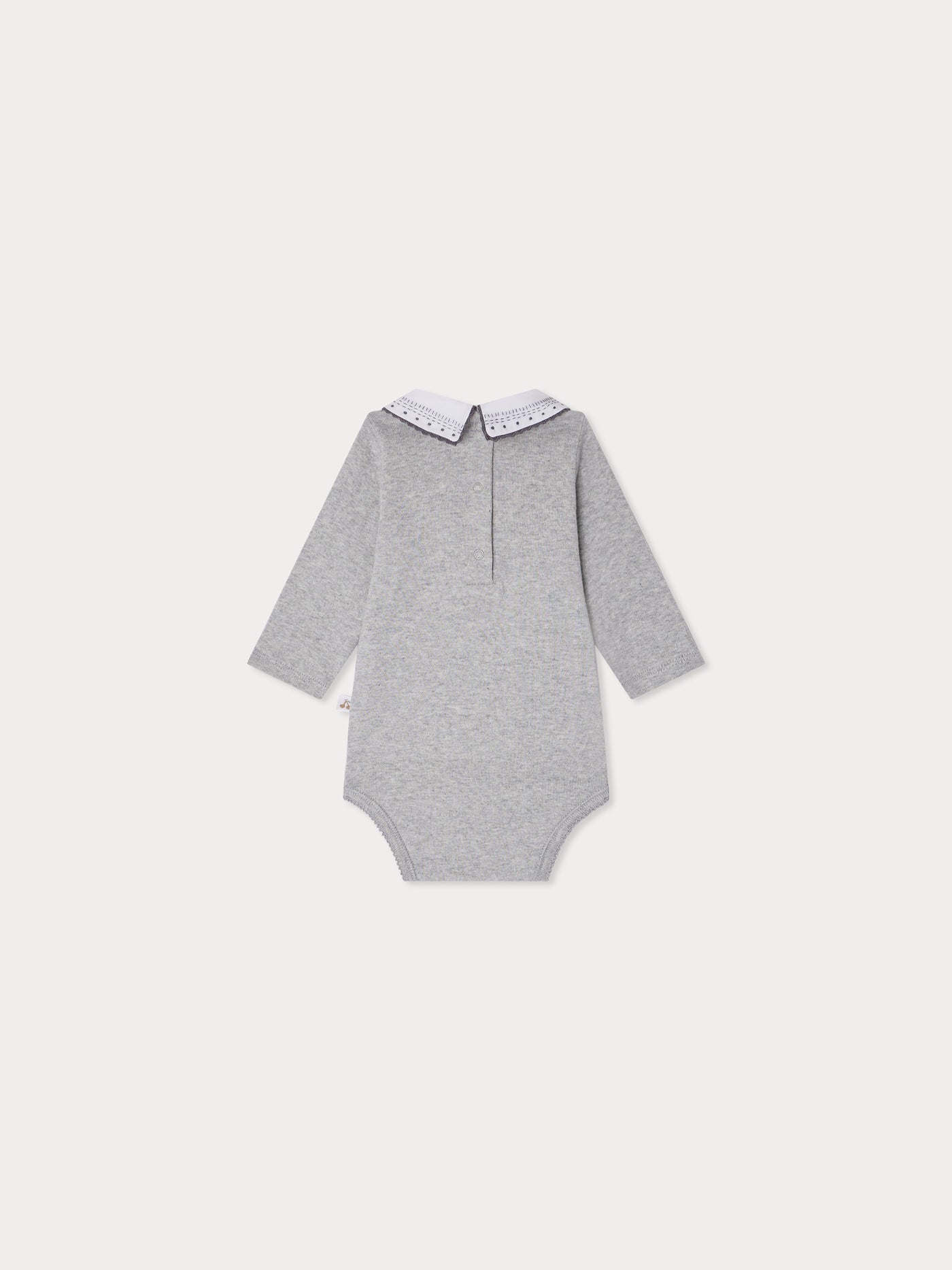 September bodysuit with dotted embroidered collar in organic cotton