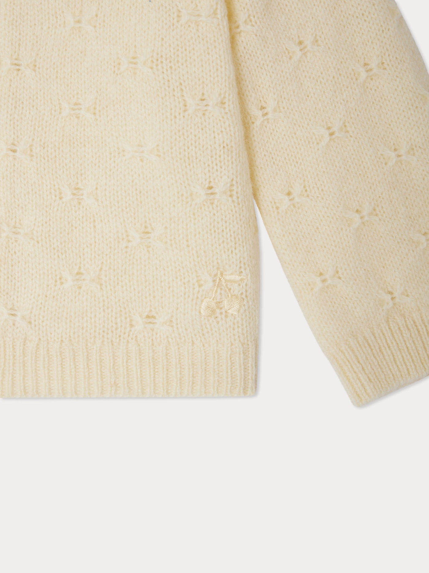 Tibile round neck cardigan with a decorative stitch