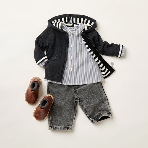 Alexandros cardigan with striped inner hood