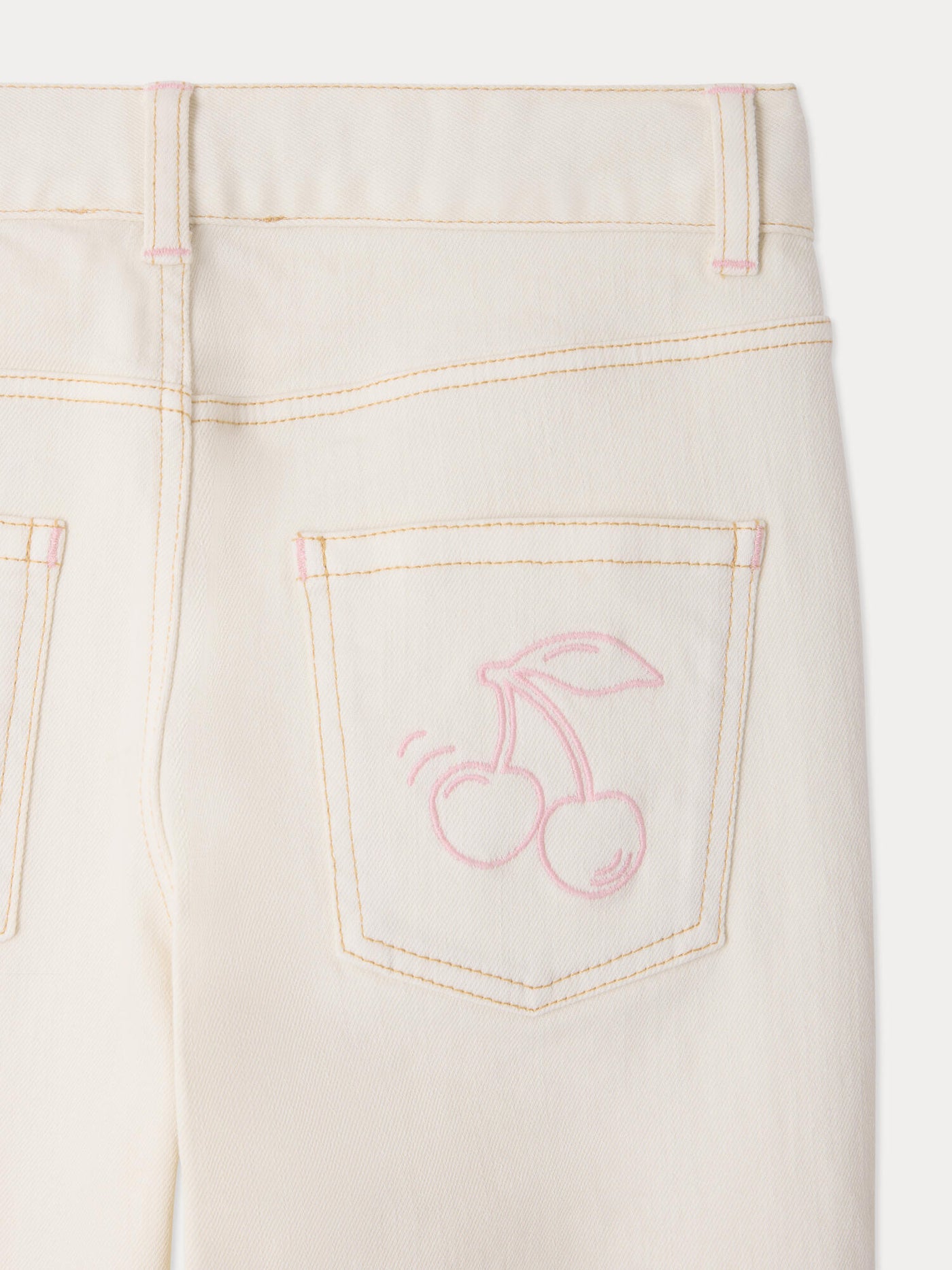 Eloha straight-leg denim trousers with embroidered patterns in organic cotton