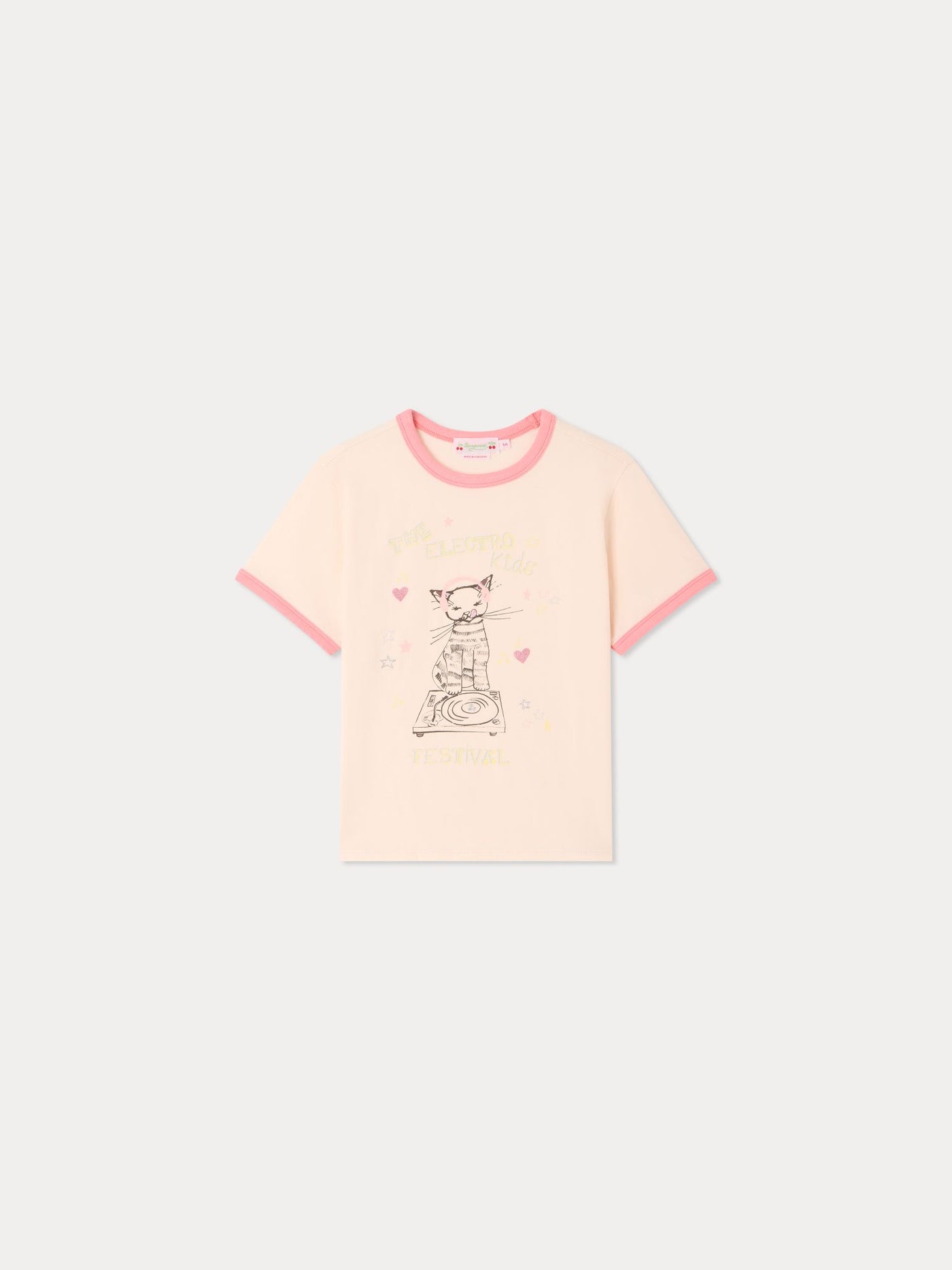 Akiva DJ cat print t-shirt in organic cotton