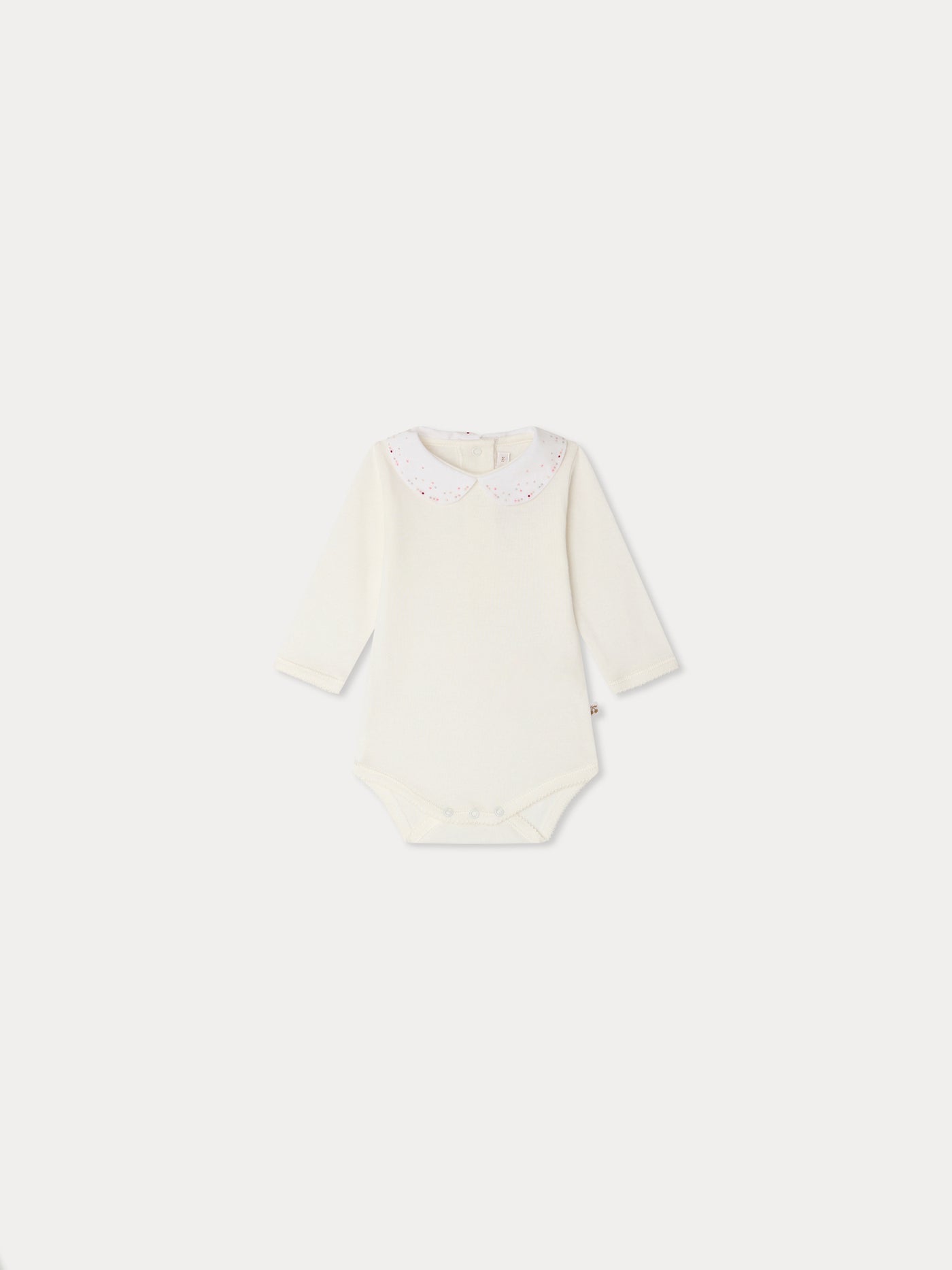Cygne hand-embroidered polka dot bodysuit in organic cotton
