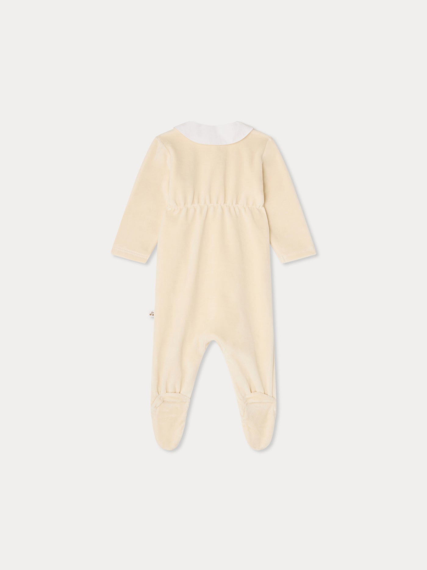 Tilouan velour pyjamas with hand-embroidered bird collar