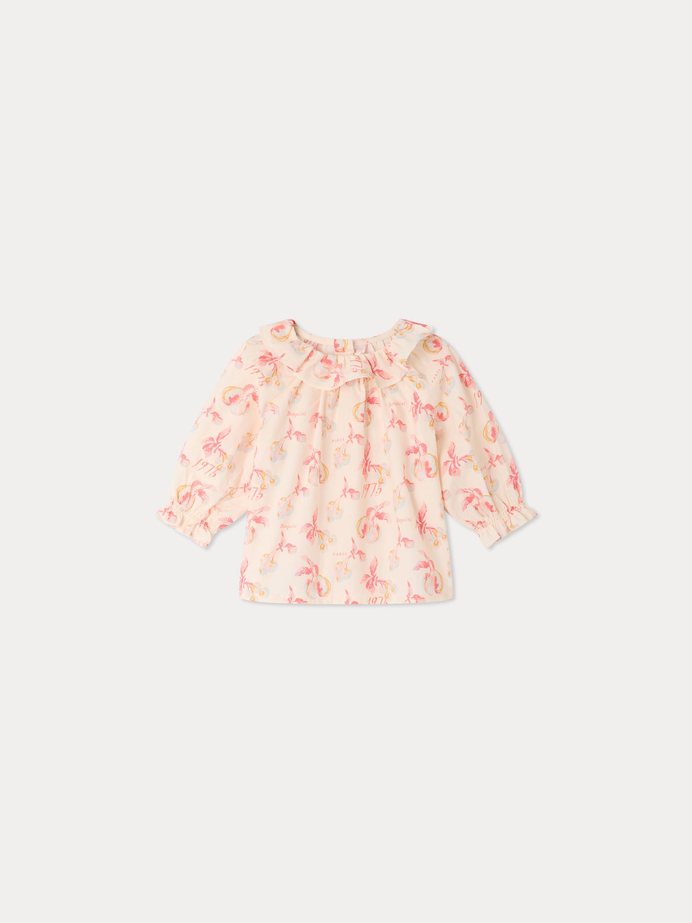 Dolci baby blouse with cherry print in organic cotton