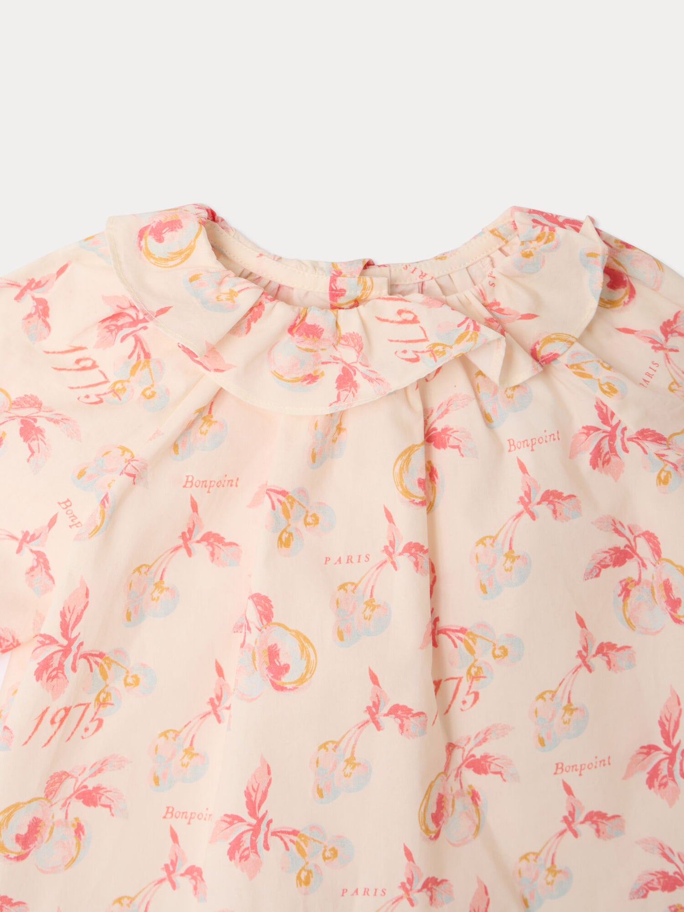 Dolci baby blouse with cherry print in organic cotton