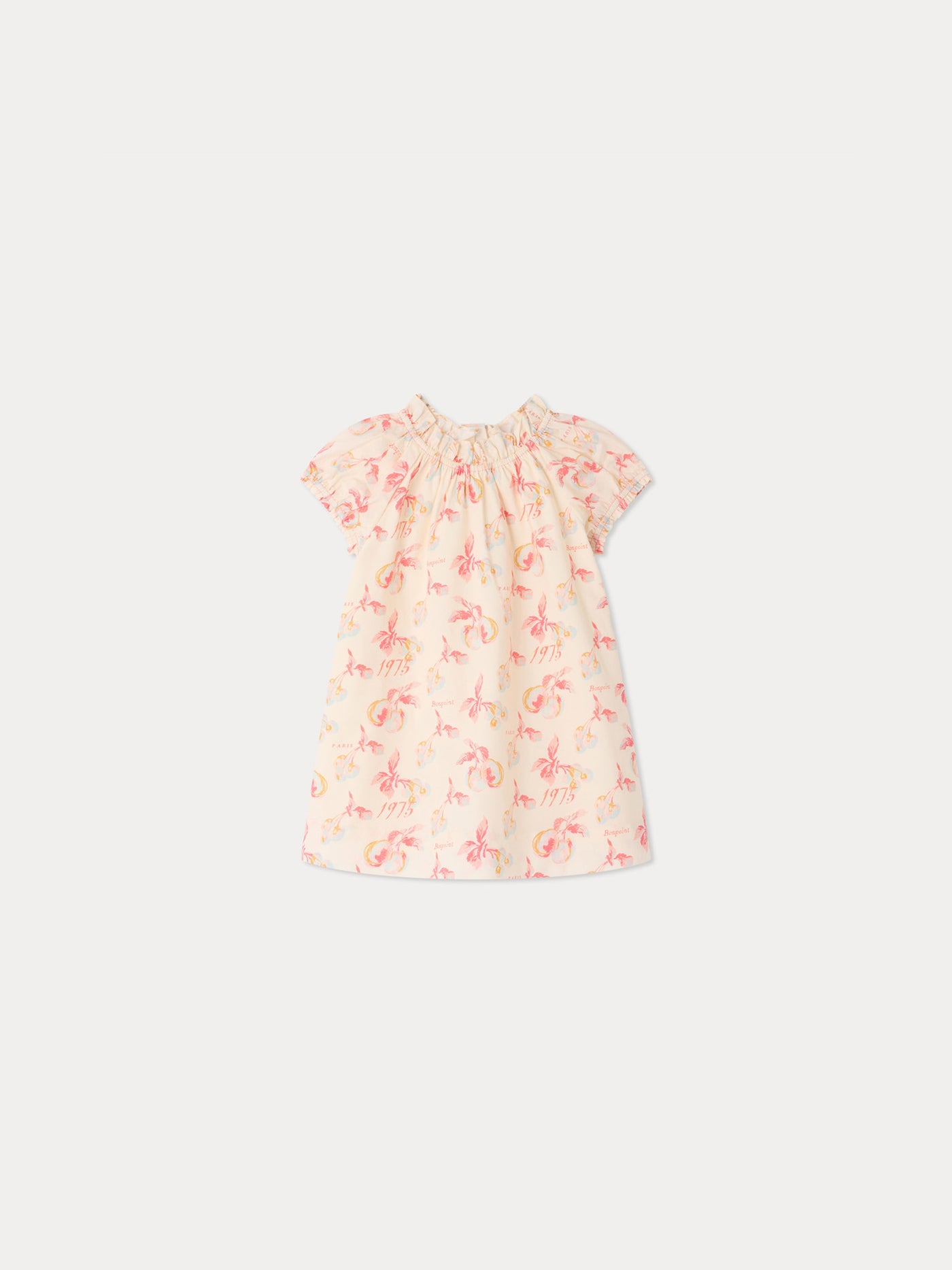 Sidwel baby dress with cherry print in organic cotton