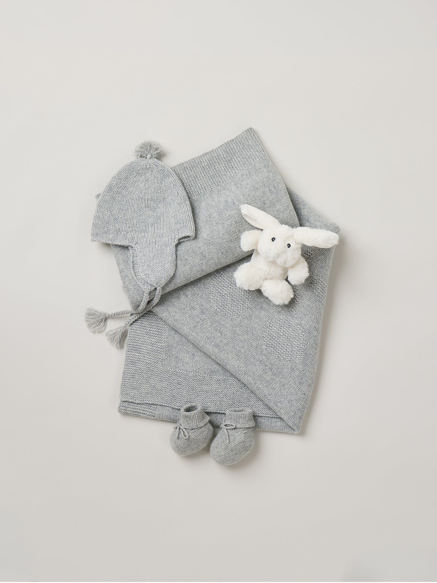 Cashmere blanket in heather grey