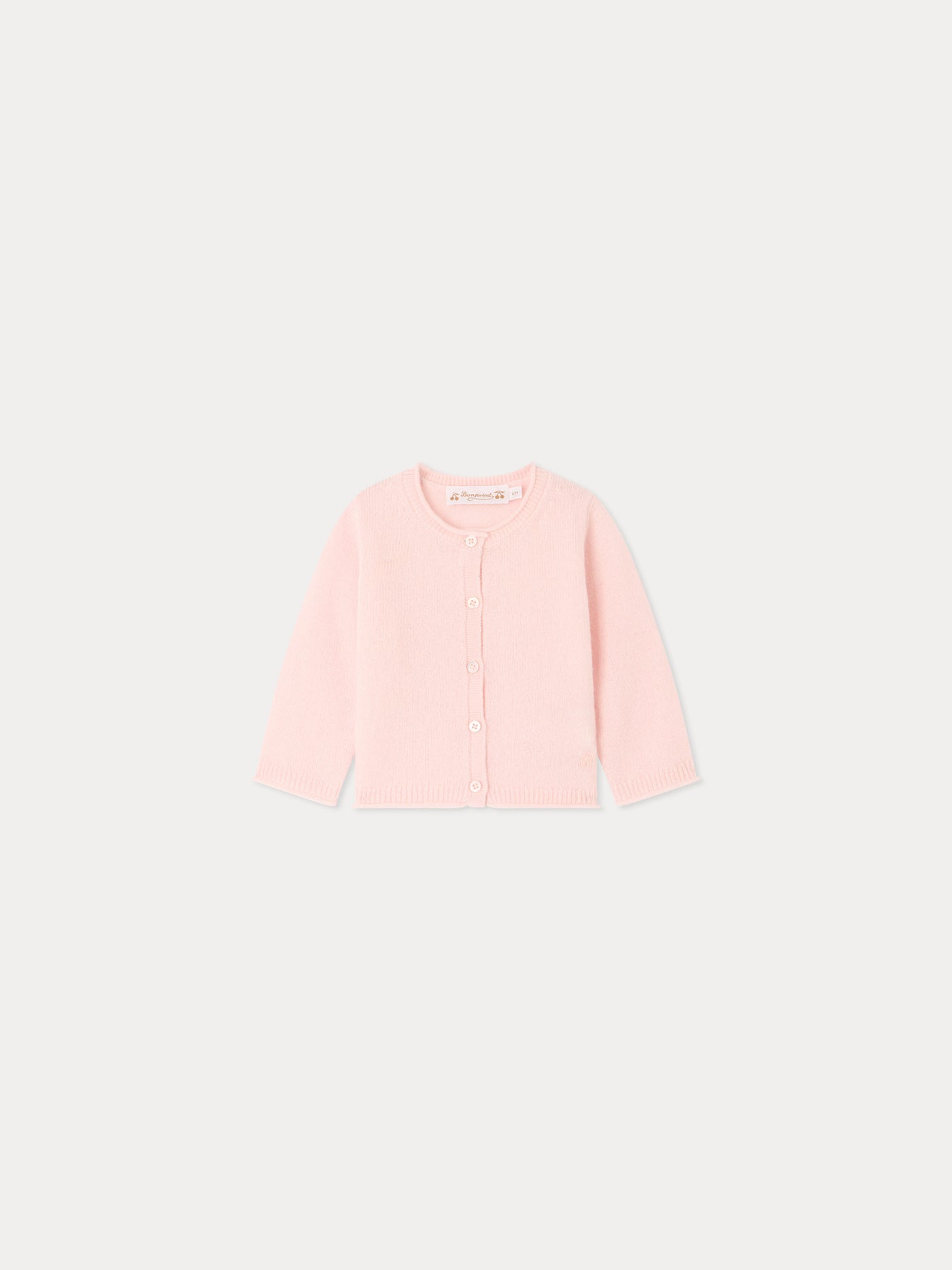 Cashmere Cardigan for Baby pale pink