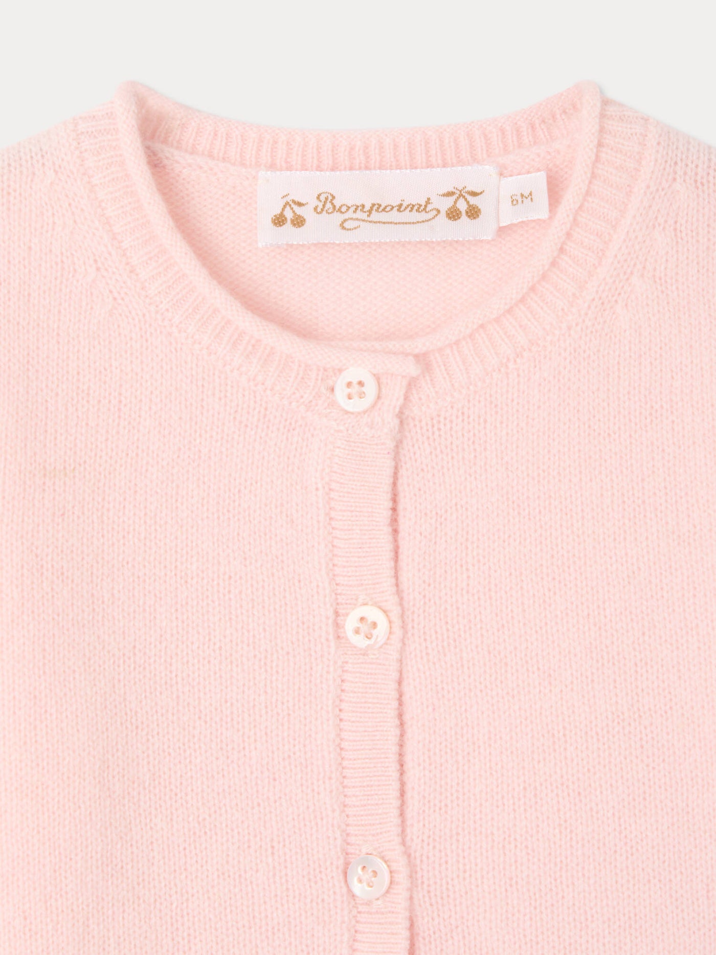 Cashmere Cardigan for Baby pale pink