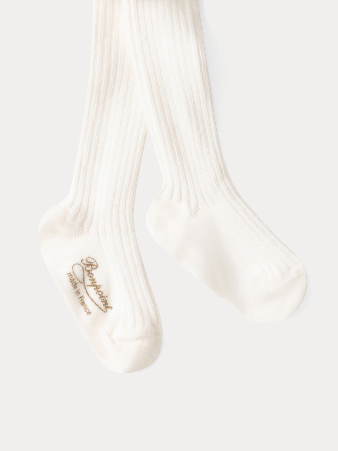 Baby Ribbed Tights milk white