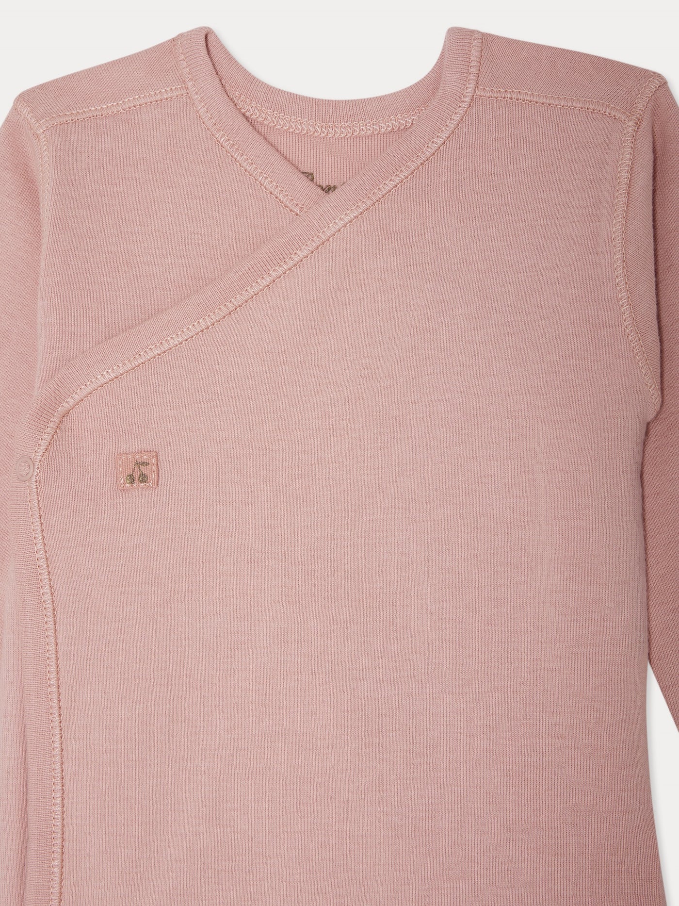 Set of 3 organic cotton wrapover bodysuits in pink