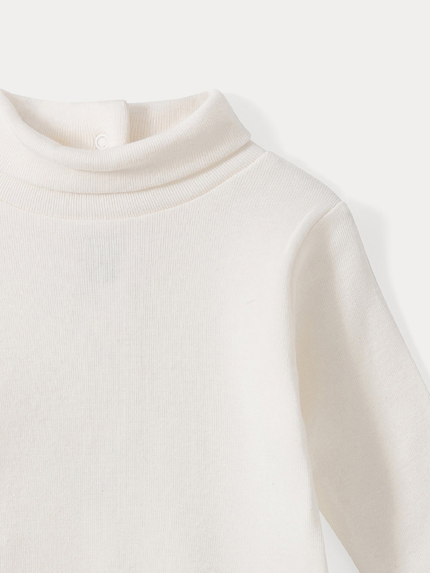Baby Turtleneck Onesie milk white