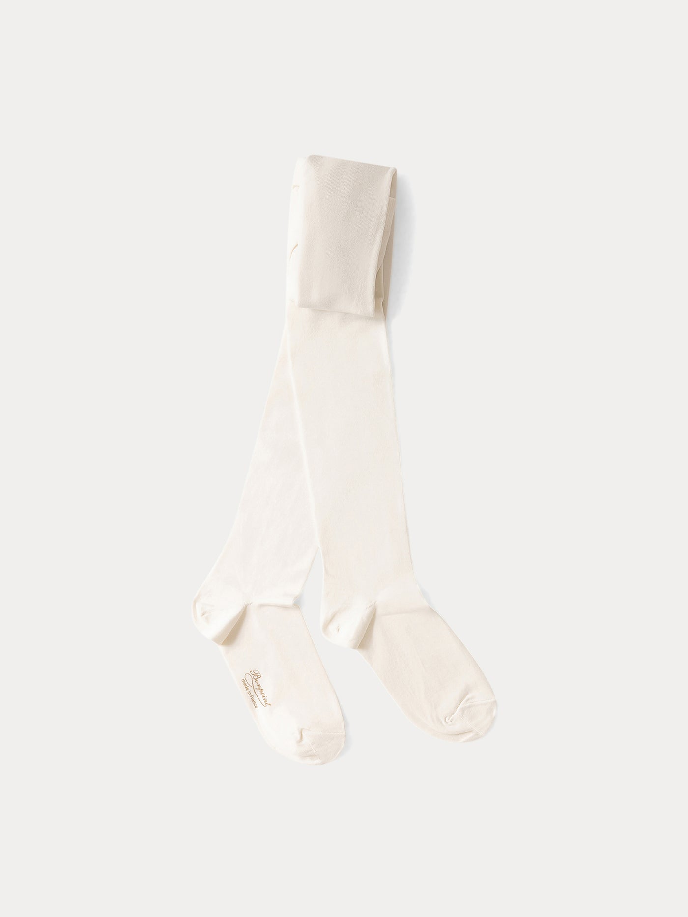 Girls' milk-white microfiber tights
