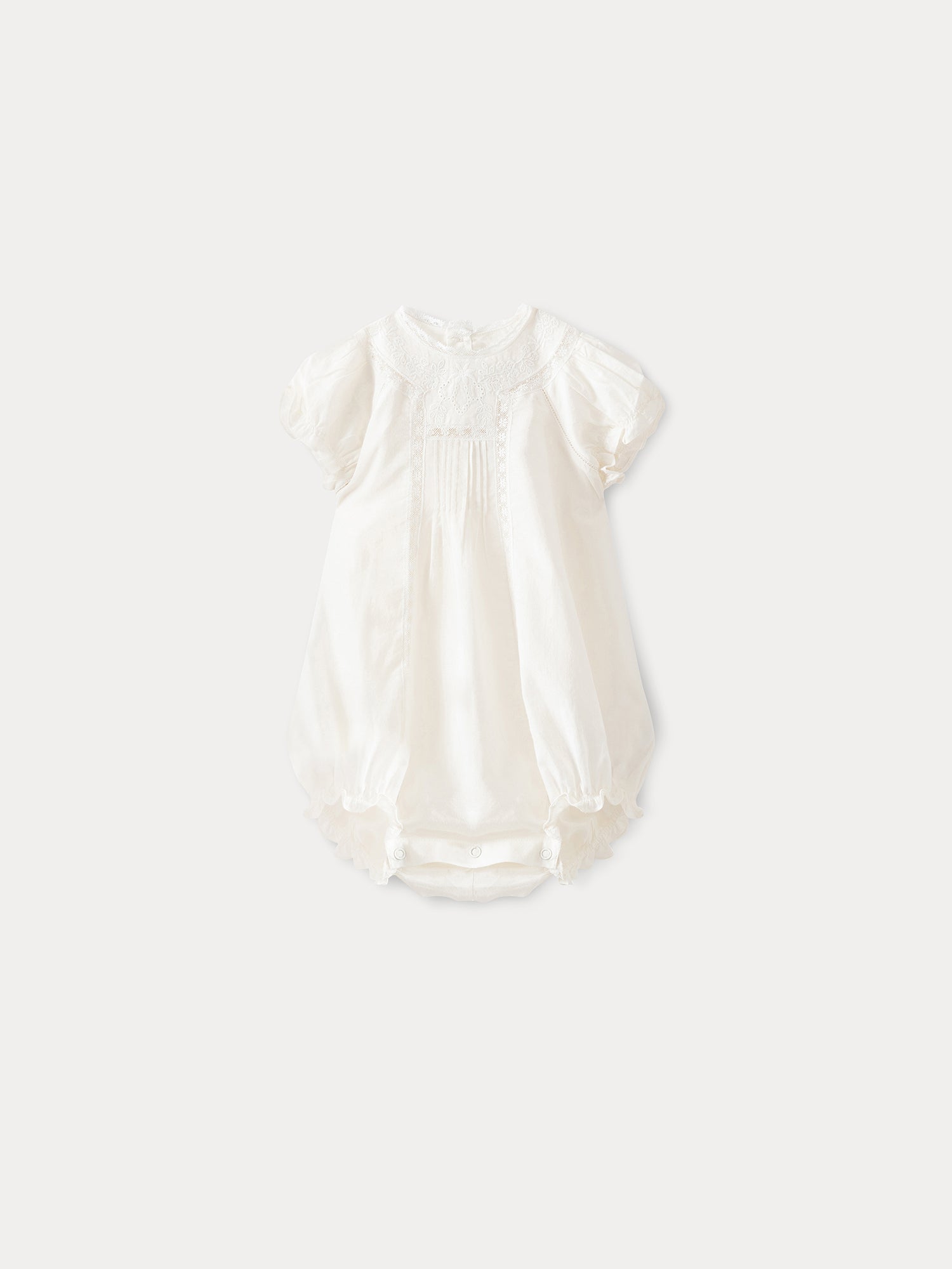 Baby Dobby Voile Romper milk white | newborn sets and jumpsuits