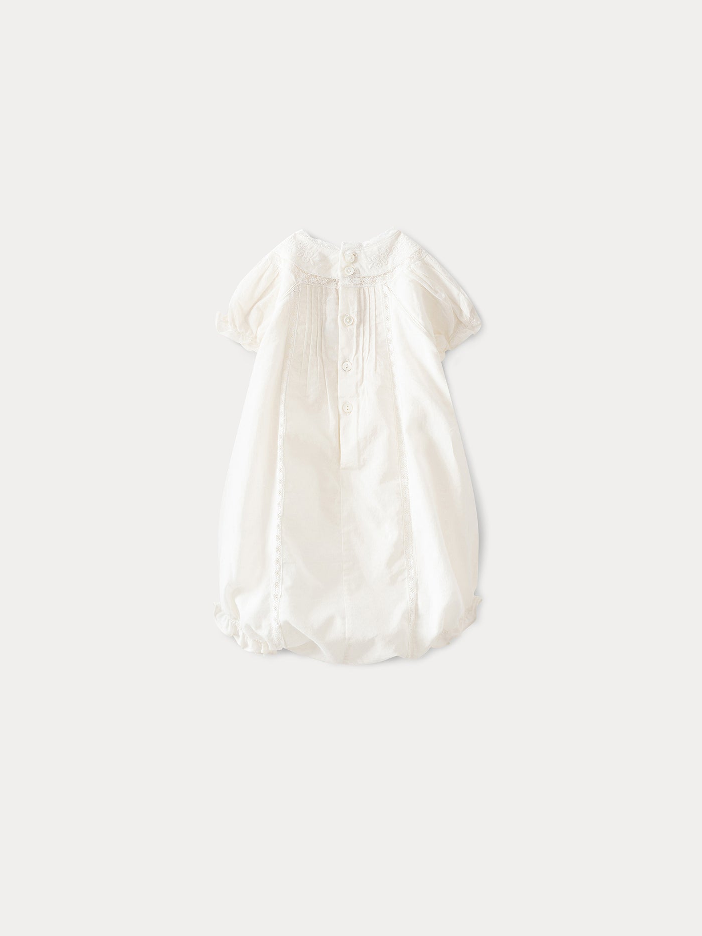 Baby Dobby Voile Romper milk white