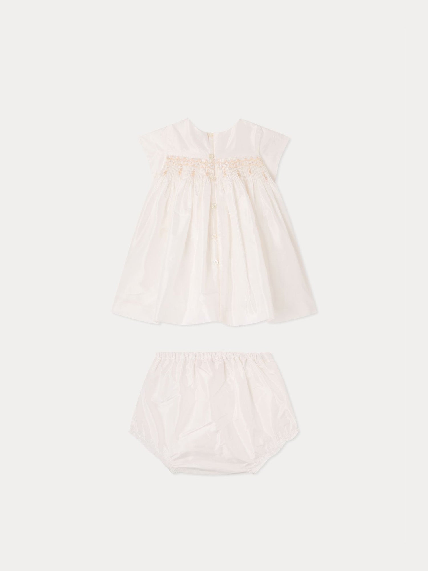 Bonpoint ベビー　シルクドレス Silk Taffeta Dress for Baby milk white | baby girl dresses • Bonpoint