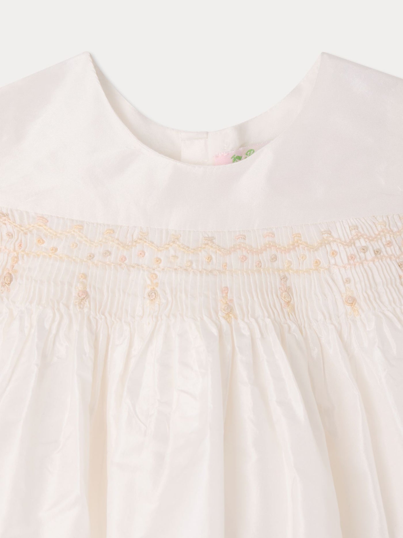 Silk Taffeta Dress for Baby milk white Silk Taffeta Dress for Baby milk white