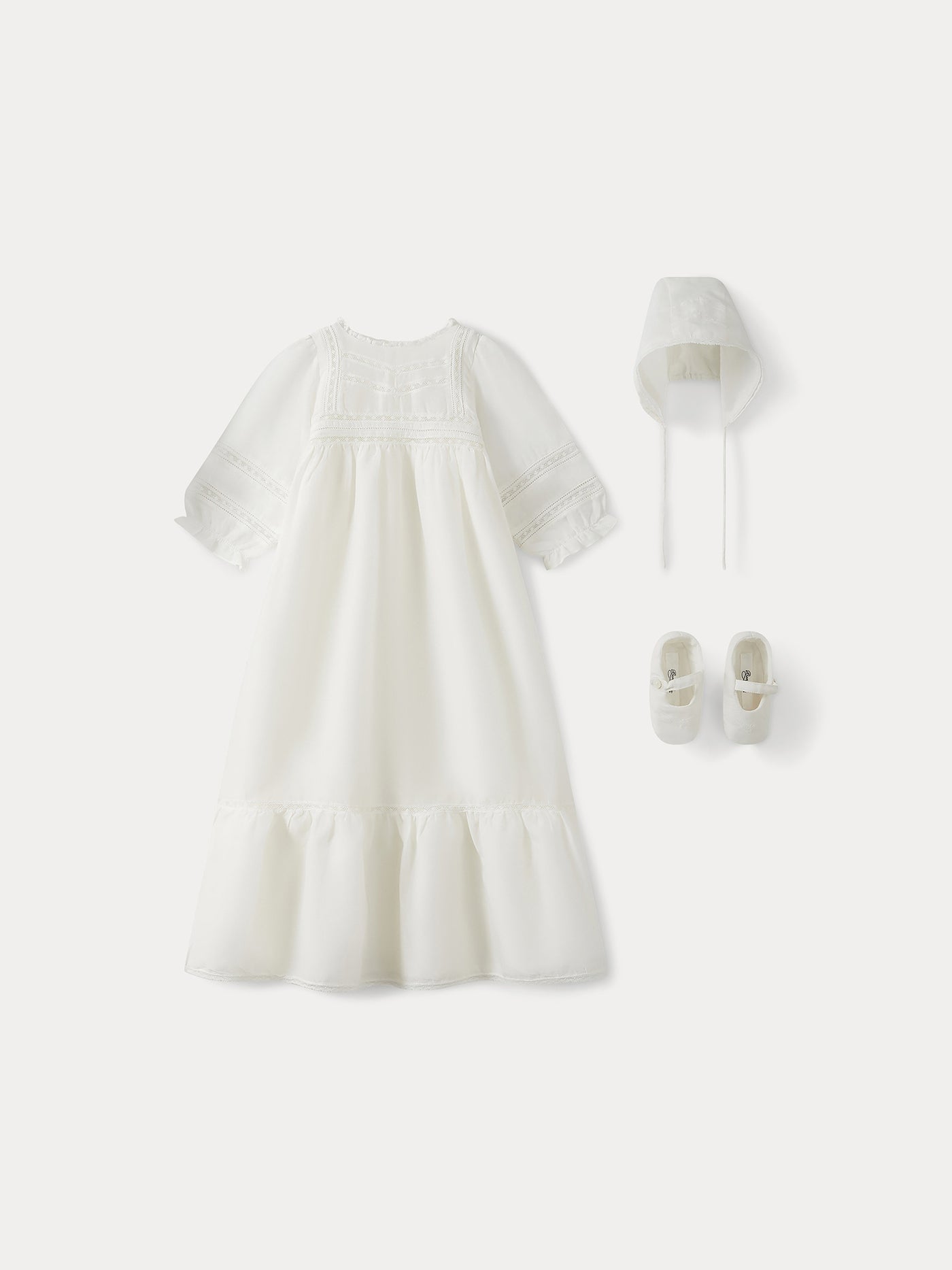 Bonpoint - Cotton and silk Christening gown - White - girl 3M Bonpoint - Cotton and silk Christening gown - White - girl 3M