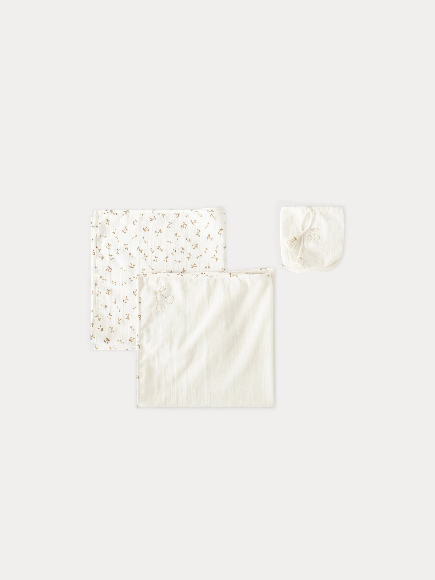 Set of Two Double Cotton Squares for Baby gold