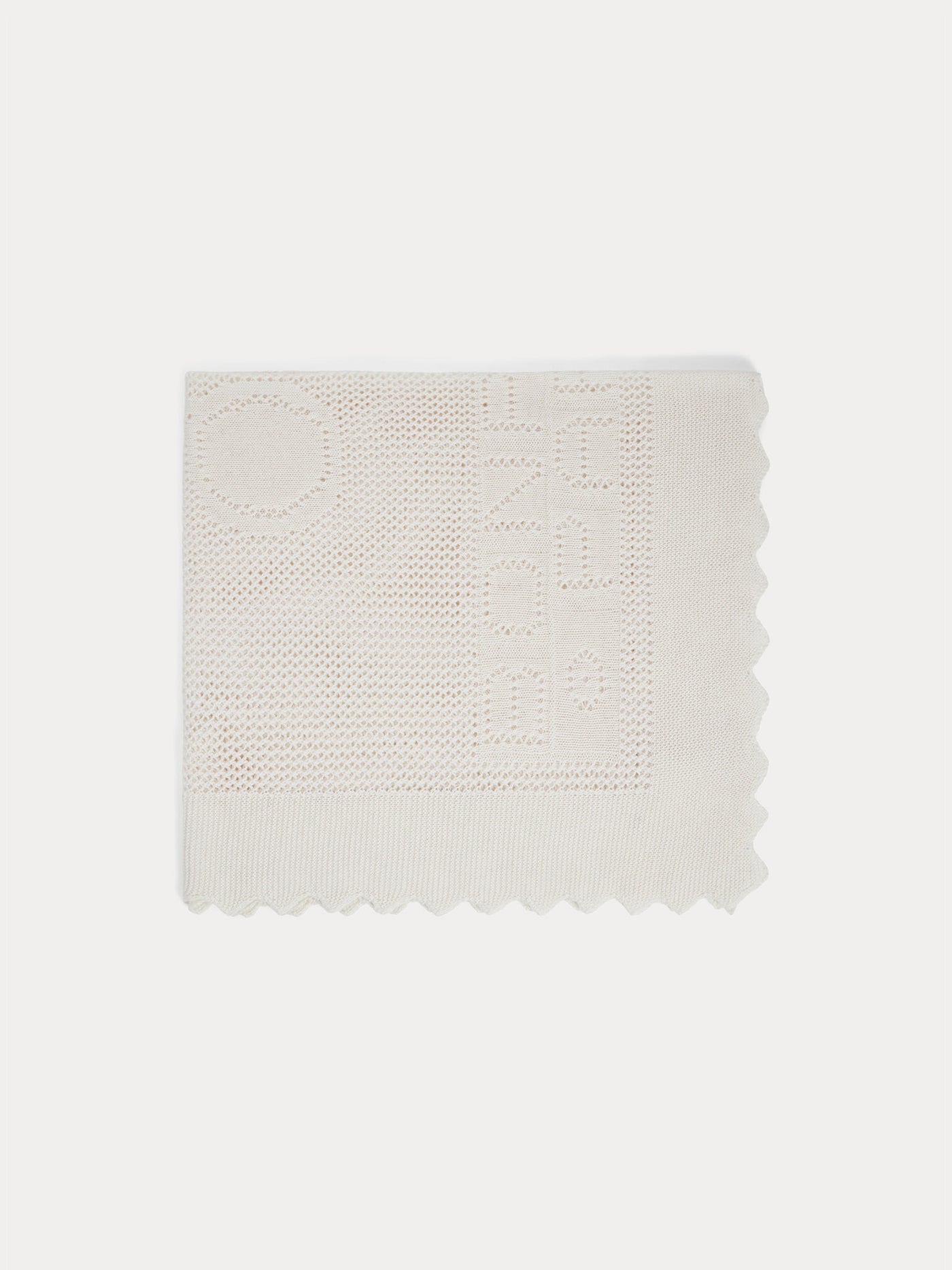 Milk white organic cotton and wool shawl