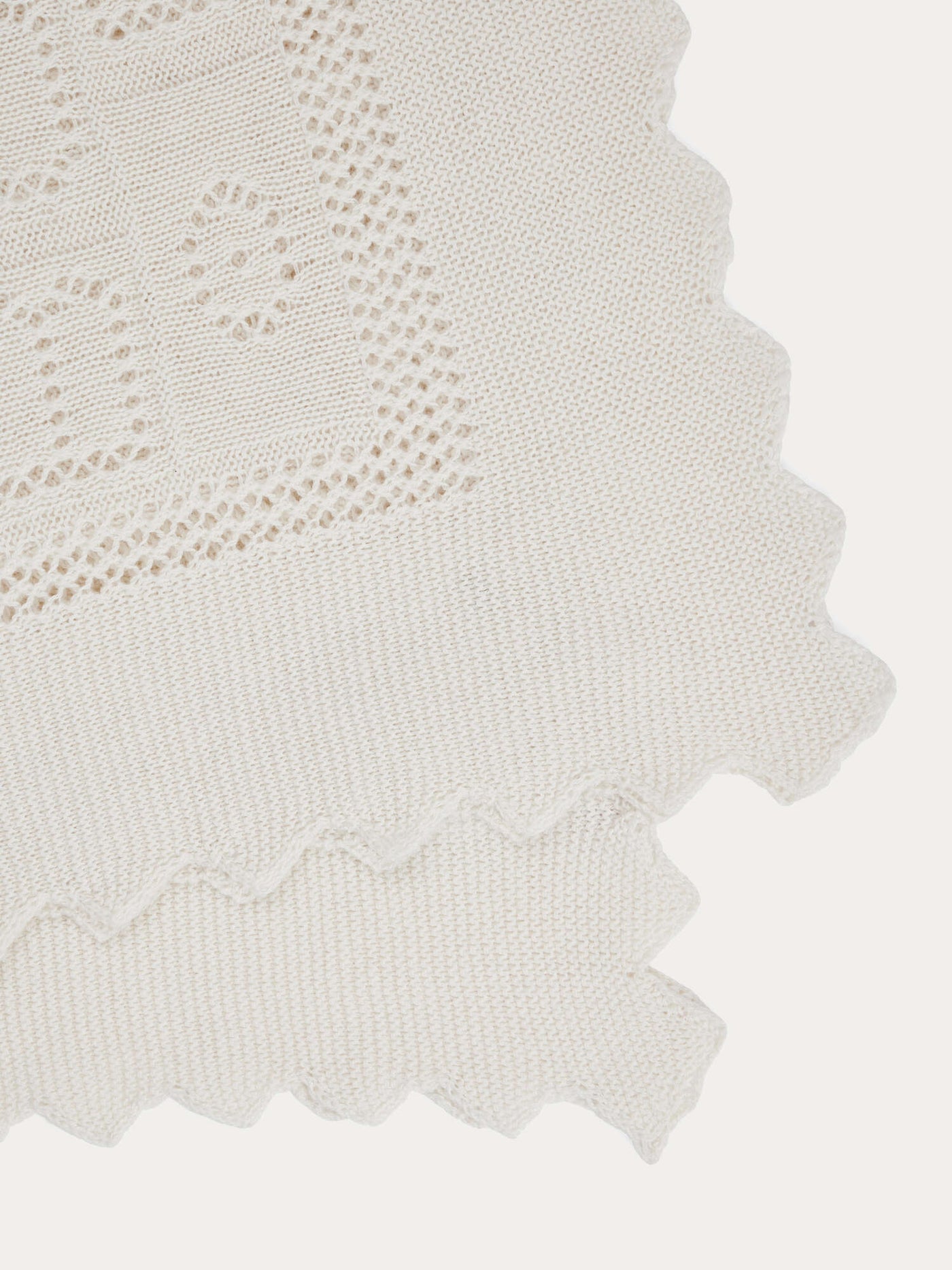 Milk white organic cotton and wool shawl
