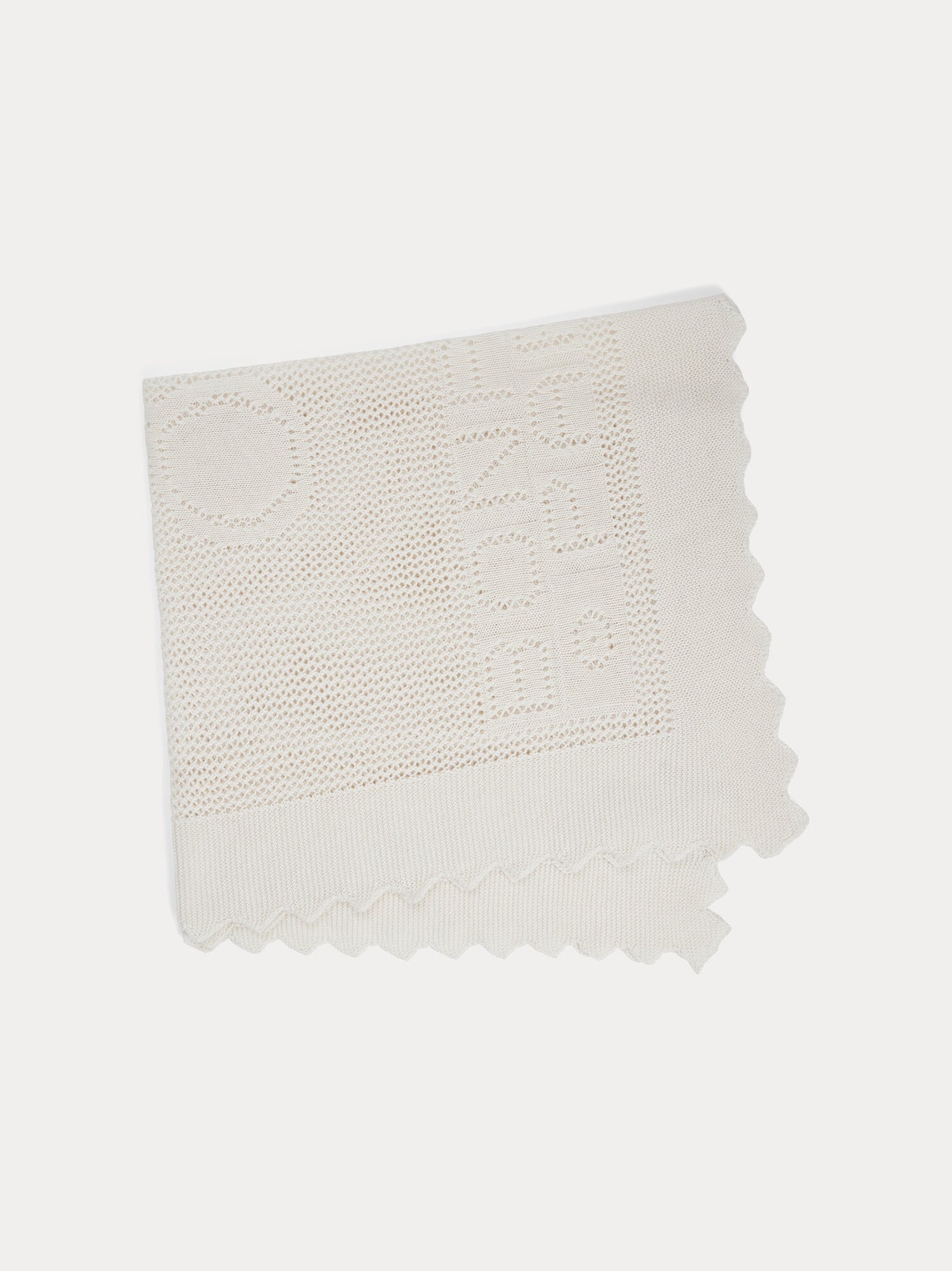 Milk white organic cotton and wool shawl
