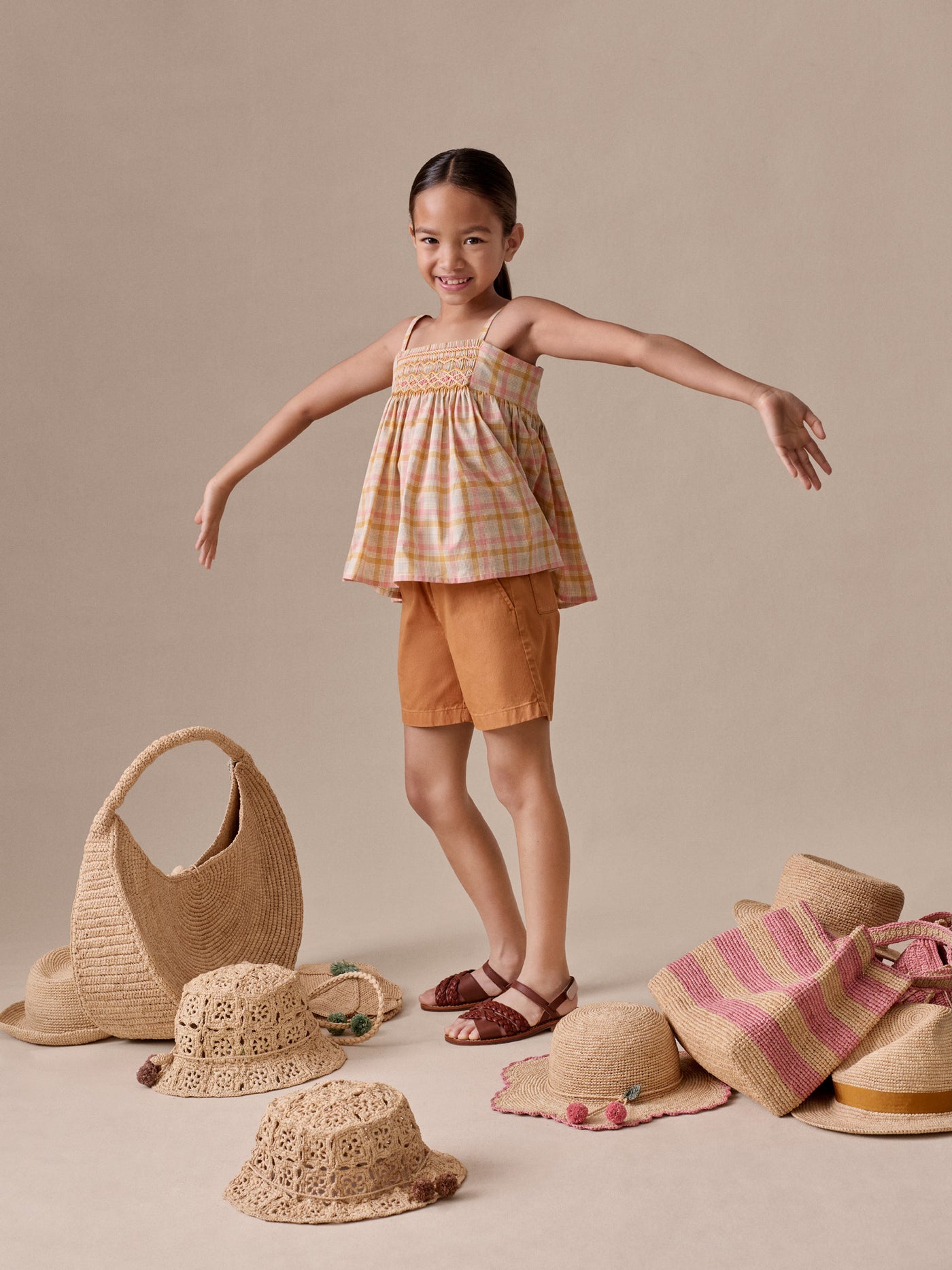 Leslie nutmeg shorts in organic cotton