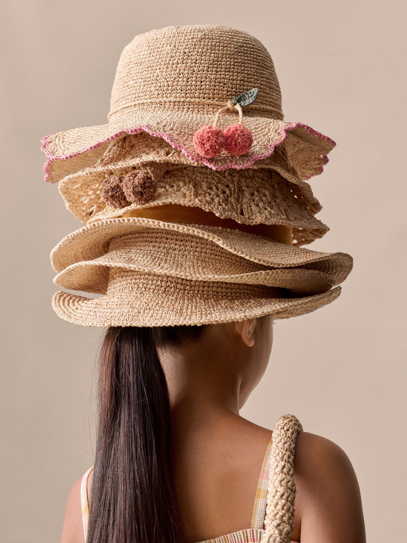 Lila hand-braided sun hat