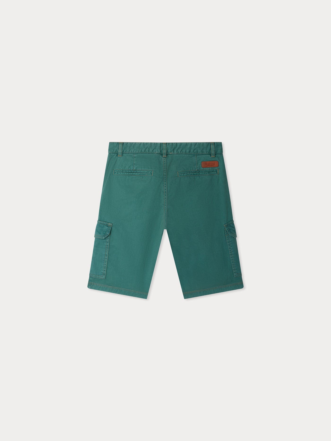 Caiman bermuda shorts with pockets in green denim