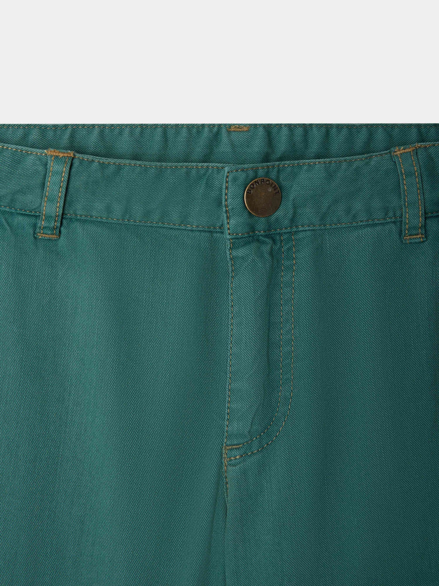 Caiman bermuda shorts with pockets in green denim