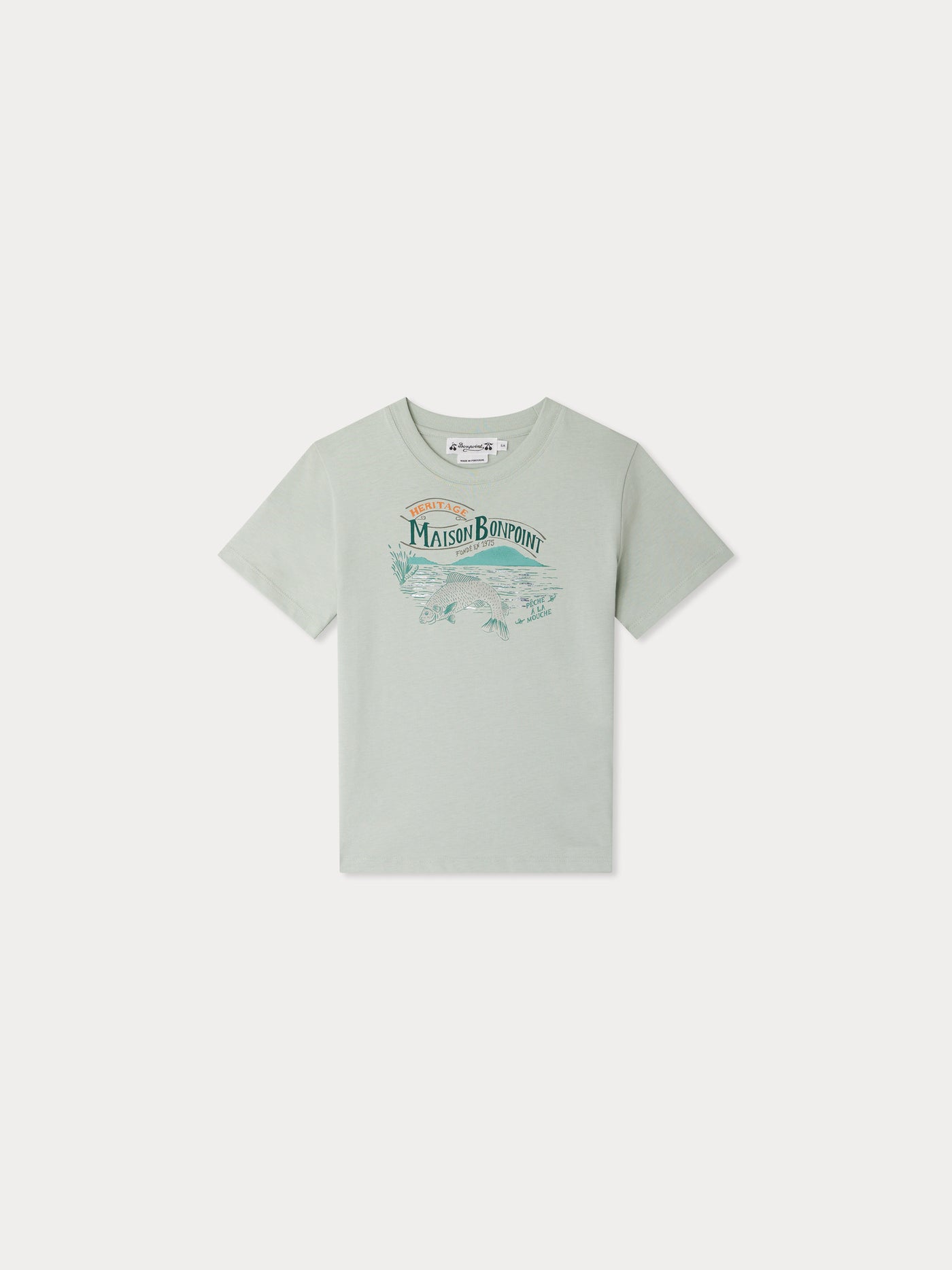 Thibald t-shirt with fish print in organic cotton