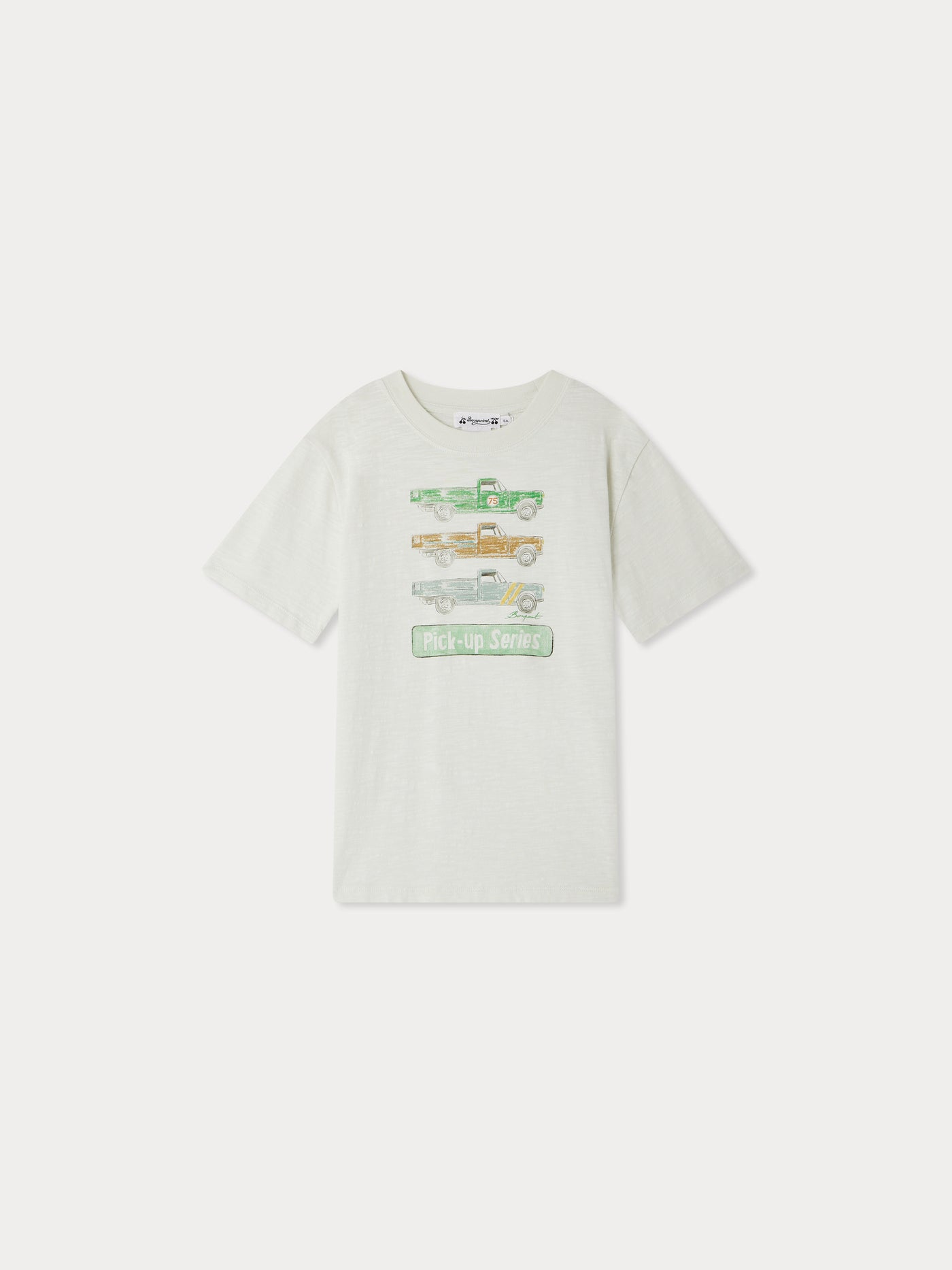 Thibald t-shirt with pick-up trucks print in organic cotton