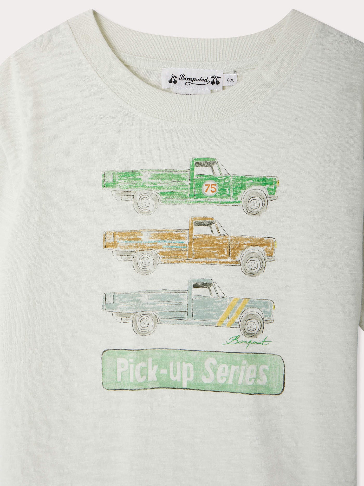 Thibald t-shirt with pick-up trucks print in organic cotton