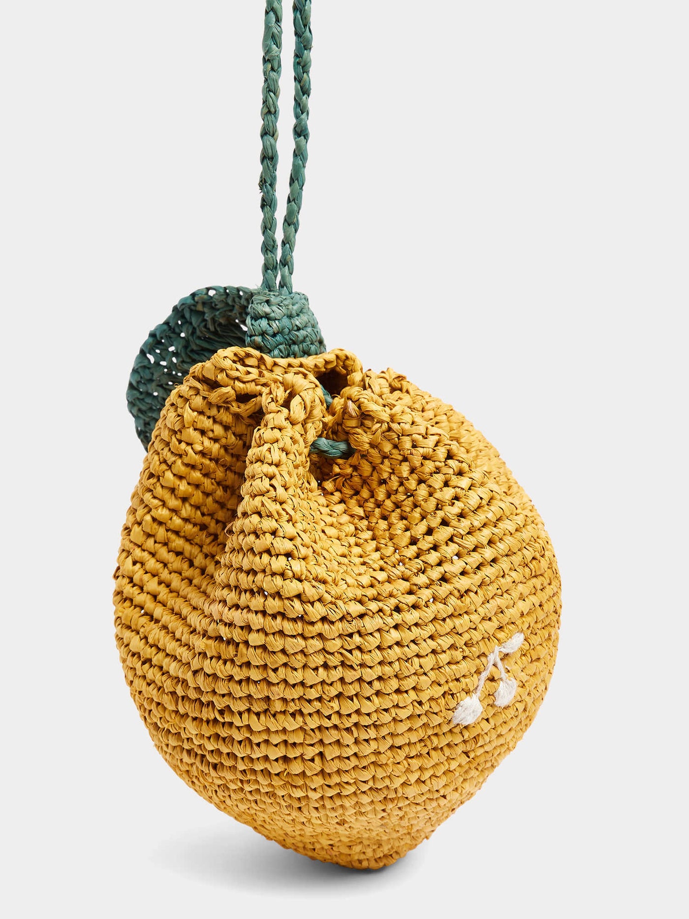 Eleni raffia bag with lemon detail