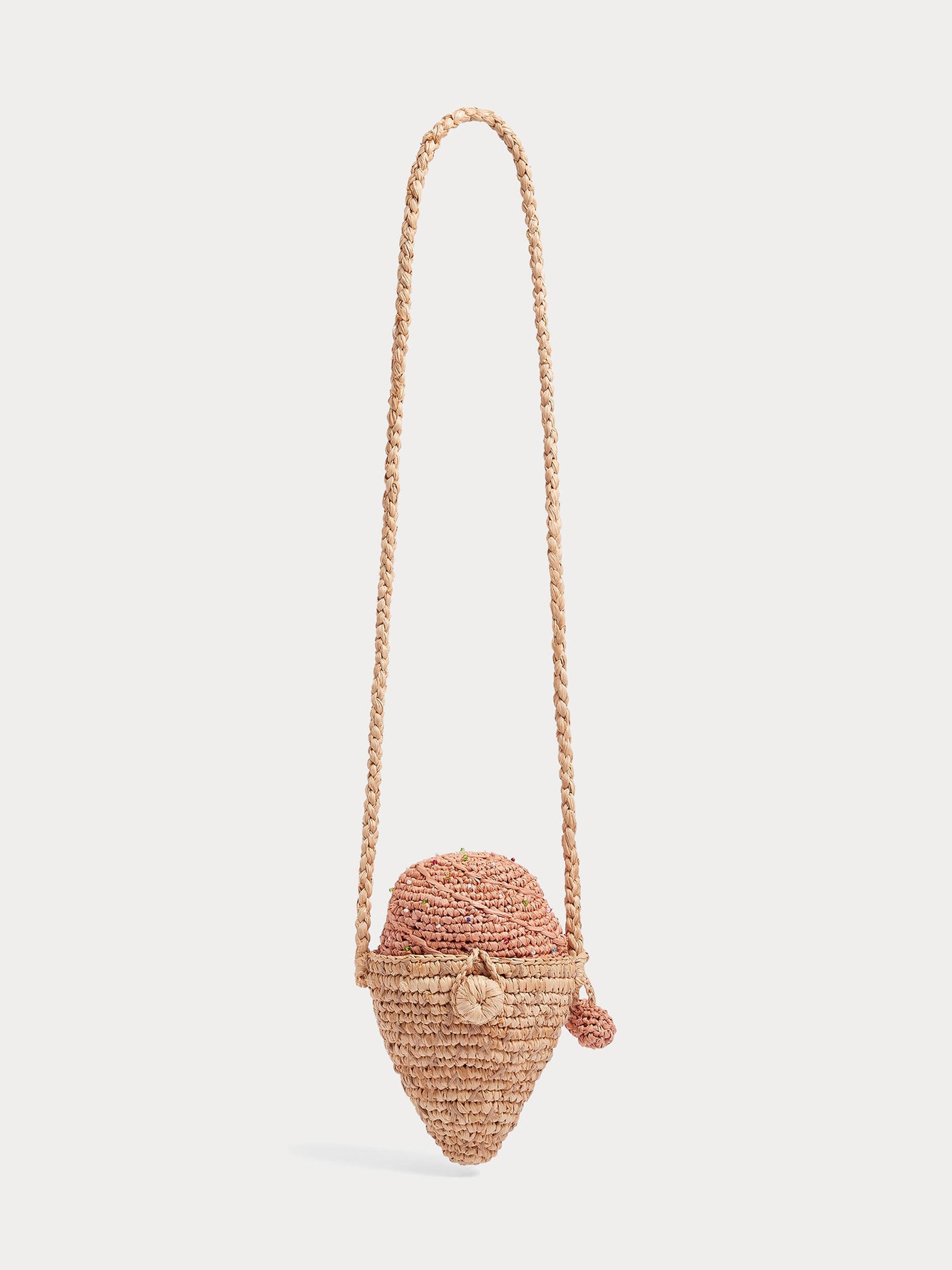 Elida raffia bag with ice-cream print