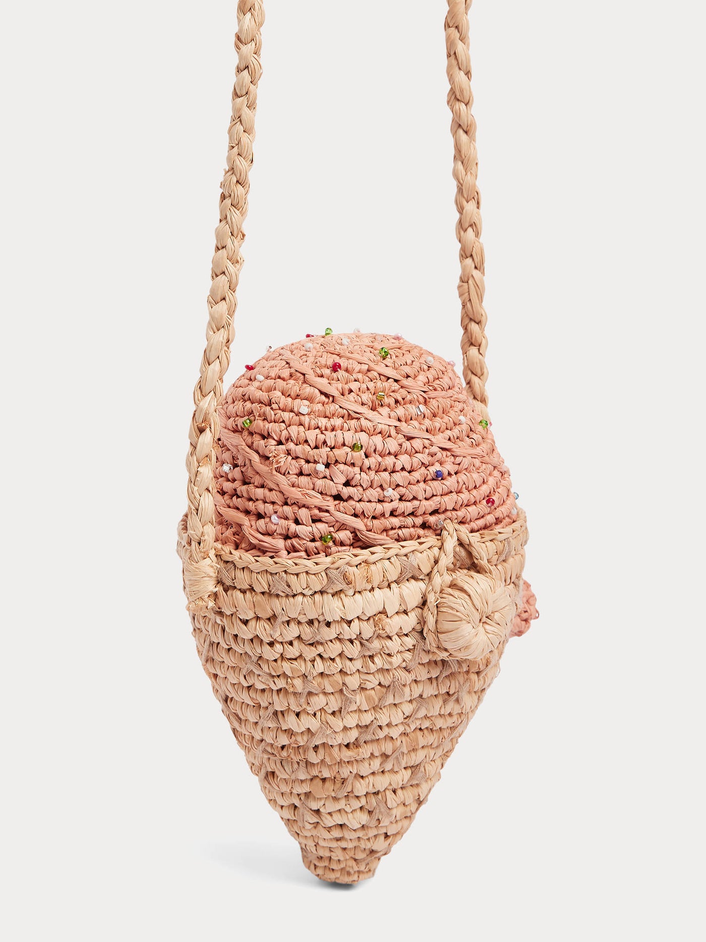 Elida raffia bag with ice-cream print