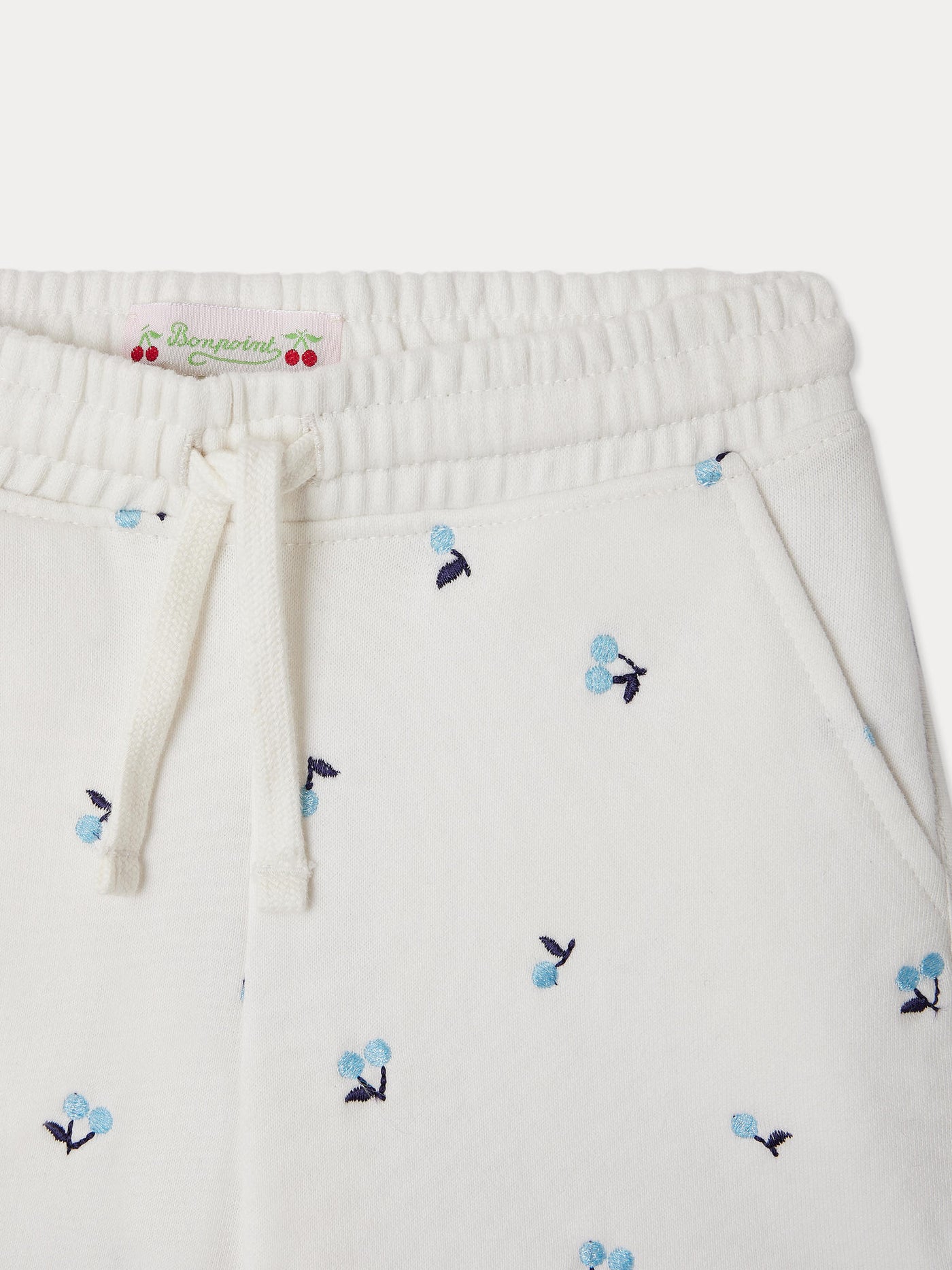 Caroline fleece shorts with cherry embroideries