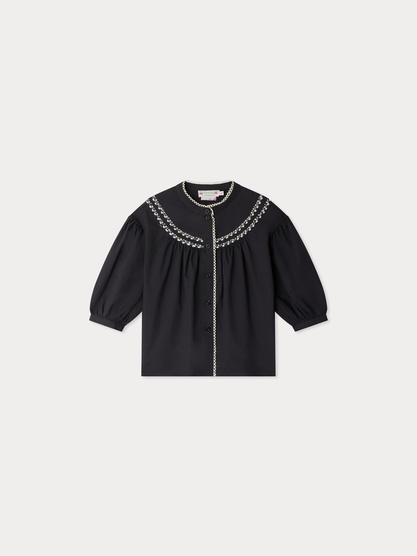 Elham embroidered blouse with puff sleeves