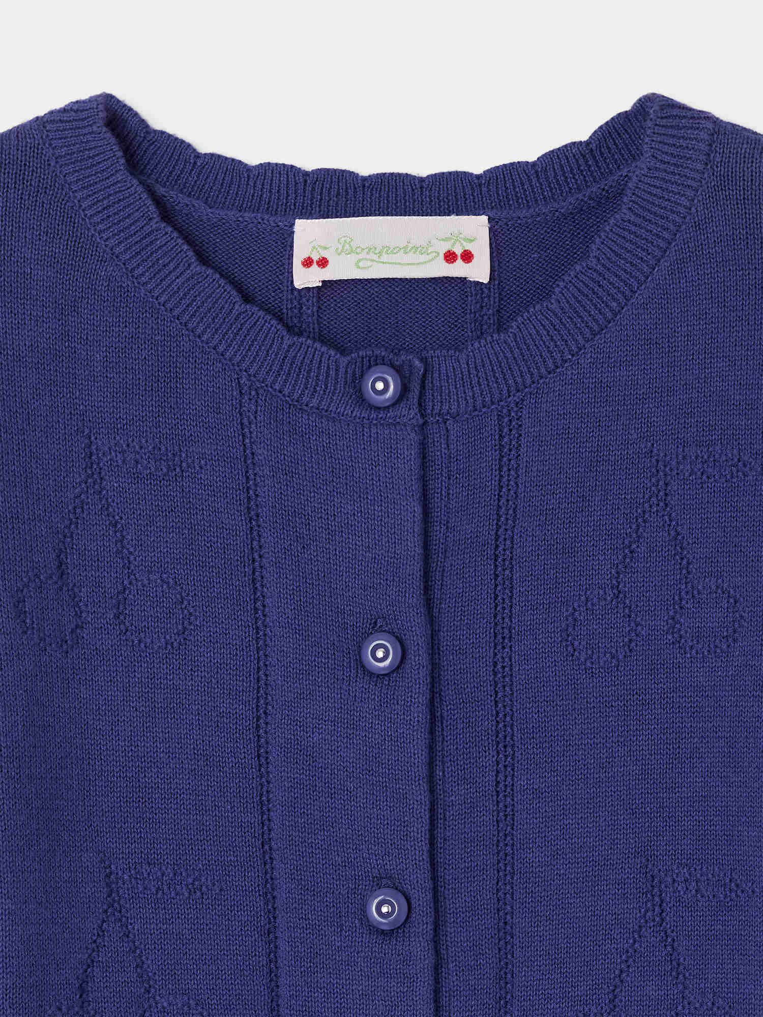 Eliona ribbed cardigan with cherry motifs • Bonpoint