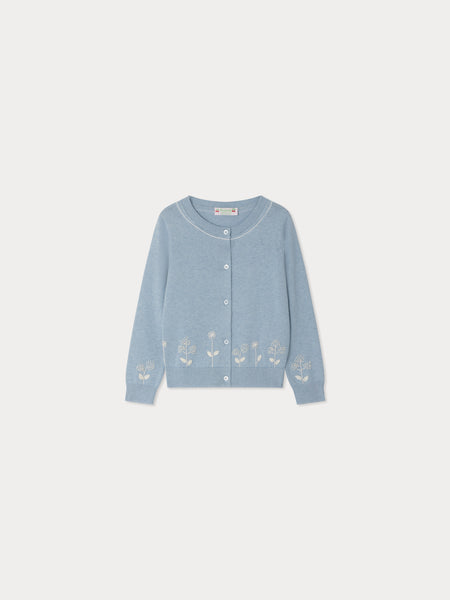 Cala cardigan cashmere with floral embroideries • Bonpoint
